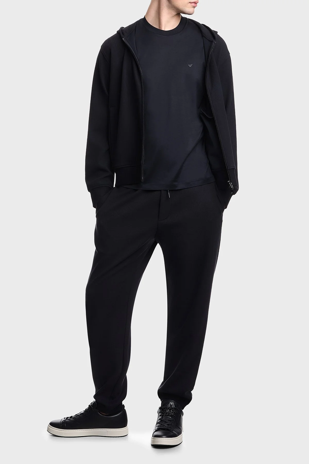 Emporio Armani Pamuk Karışımlı Regular Fit Bisiklet Yaka Erkek T Shirt EM005491 AF24839 UB118 LACİVERT - 2