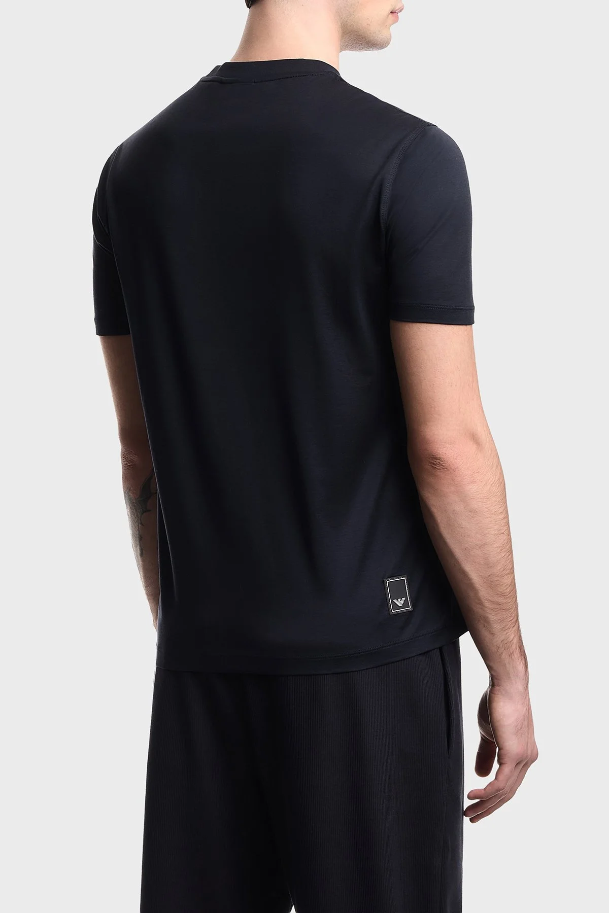 Emporio Armani Pamuk Karışımlı Regular Fit Bisiklet Yaka Erkek T Shirt EM005491 AF24839 UB118 LACİVERT - 3