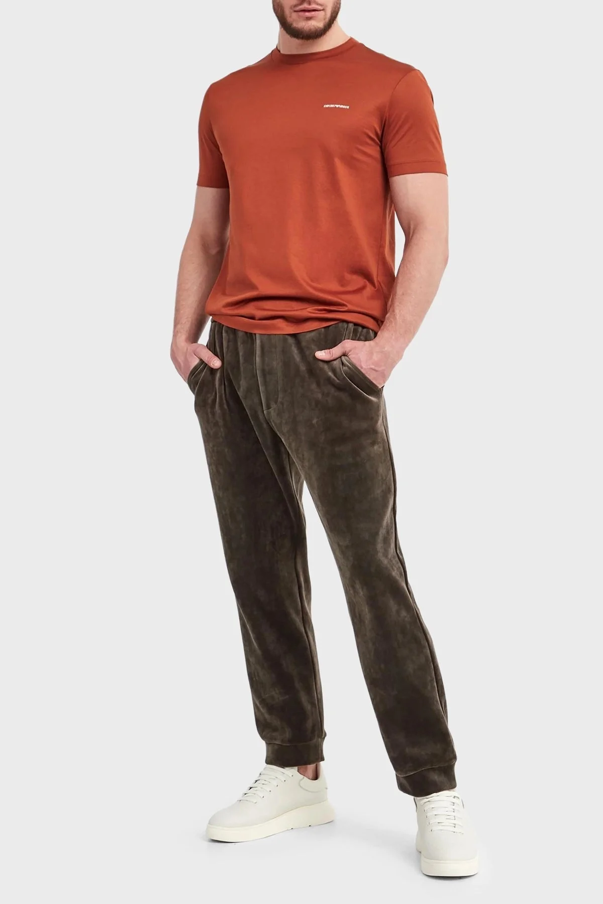 Emporio Armani Pamuk Karışımlı Regular Fit Bisiklet Yaka Logolu Erkek T Shirt 8N1TD8 1JUVZ U5035 KIRMIZI - 2