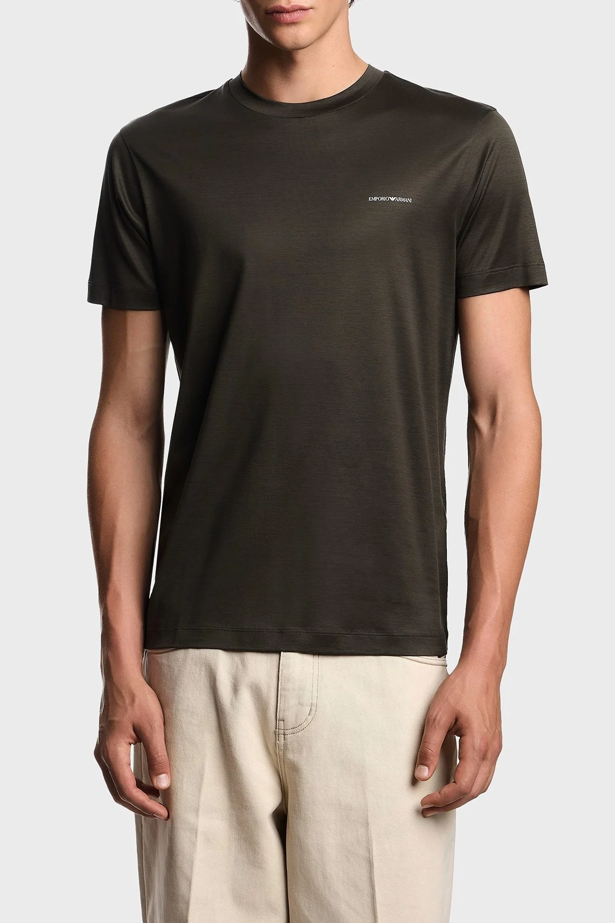 Emporio Armani Pamuk Karışımlı Regular Fit Bisiklet Yaka Logolu Erkek T Shirt 8N1TD8 1JUVZ U8120 SİYAH - 1