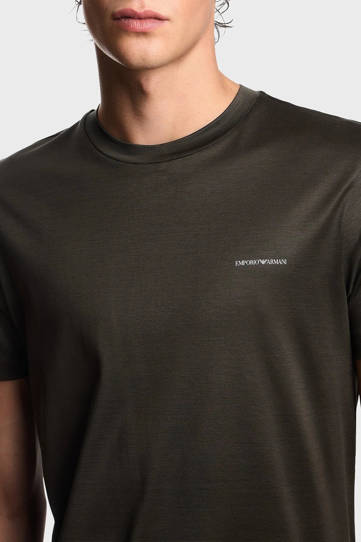 Emporio Armani Pamuk Karışımlı Regular Fit Bisiklet Yaka Logolu Erkek T Shirt 8N1TD8 1JUVZ U8120 YEŞİL - 4