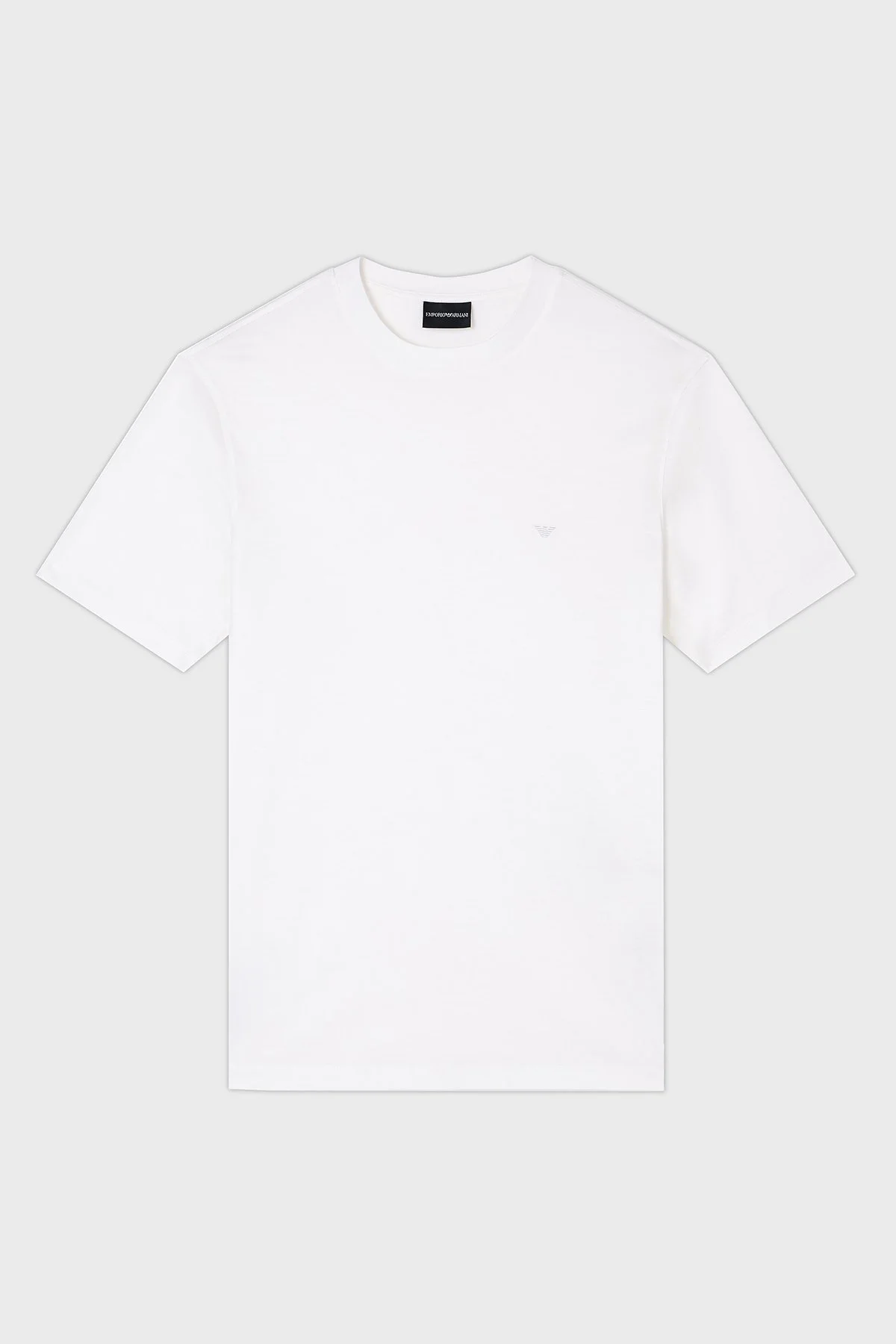 Emporio Armani Pamuk Karışımlı Regular Fit Bisiklet Yaka Logolu Erkek T Shirt EM003137 AF10761 U0003 BEYAZ - 5