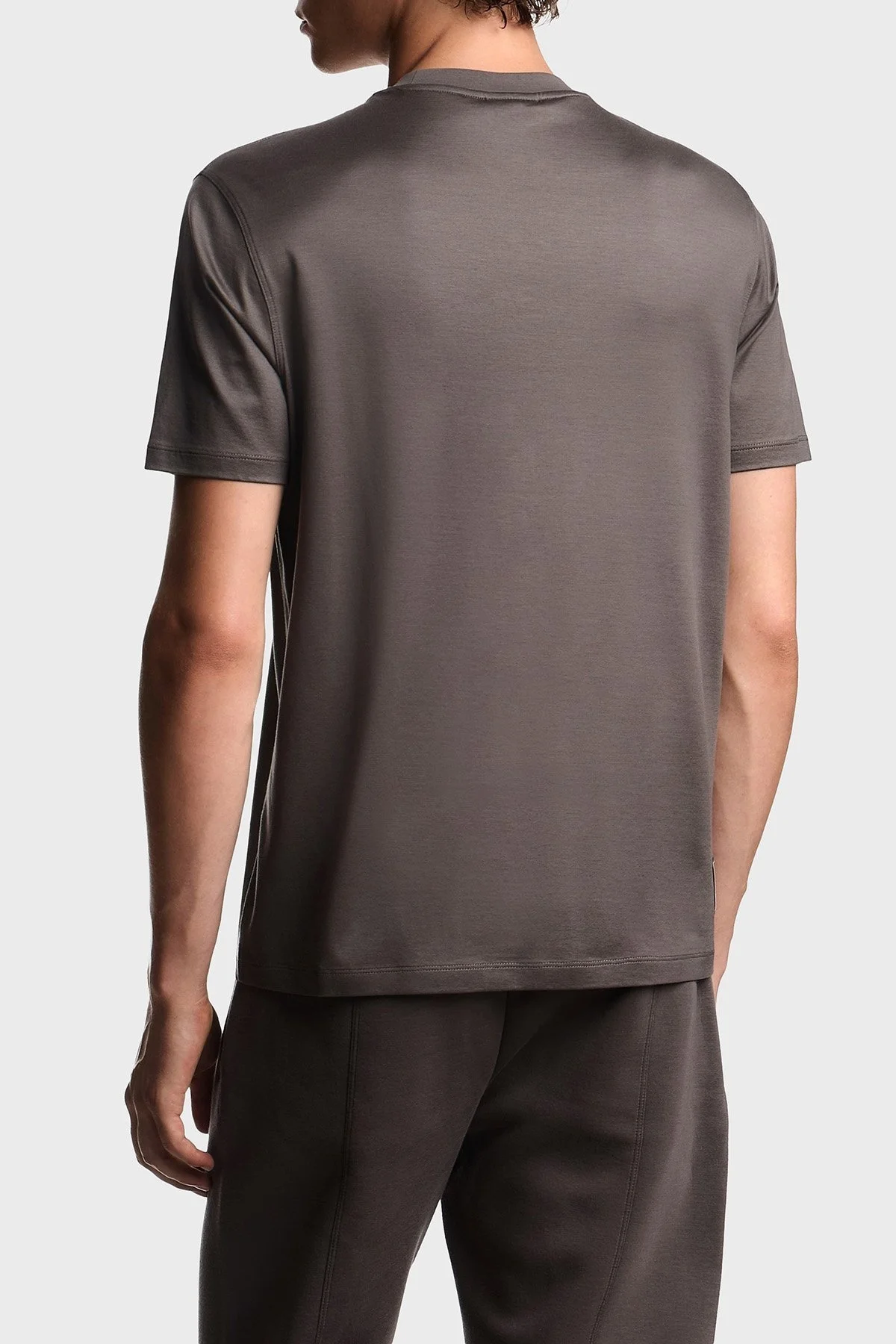 Emporio Armani Pamuk Karışımlı Regular Fit Bisiklet Yaka Logolu Erkek T Shirt EM003137 AF10761 U8143 ANTRASİT - 3