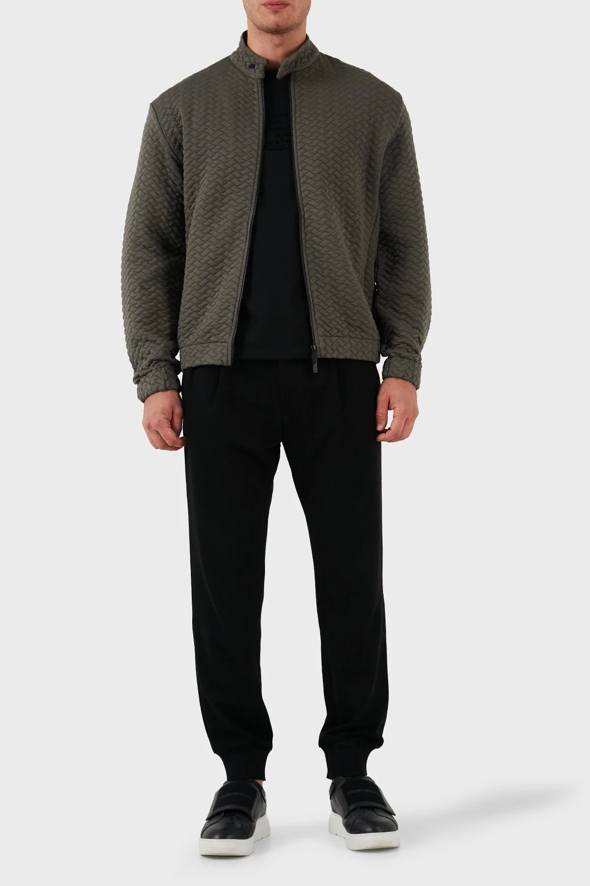 Emporio Armani Pamuk Karışımlı Regular Fit Dik Yaka Erkek Mont 6D1B7U 1J8IZ 0418 HAKİ - 2