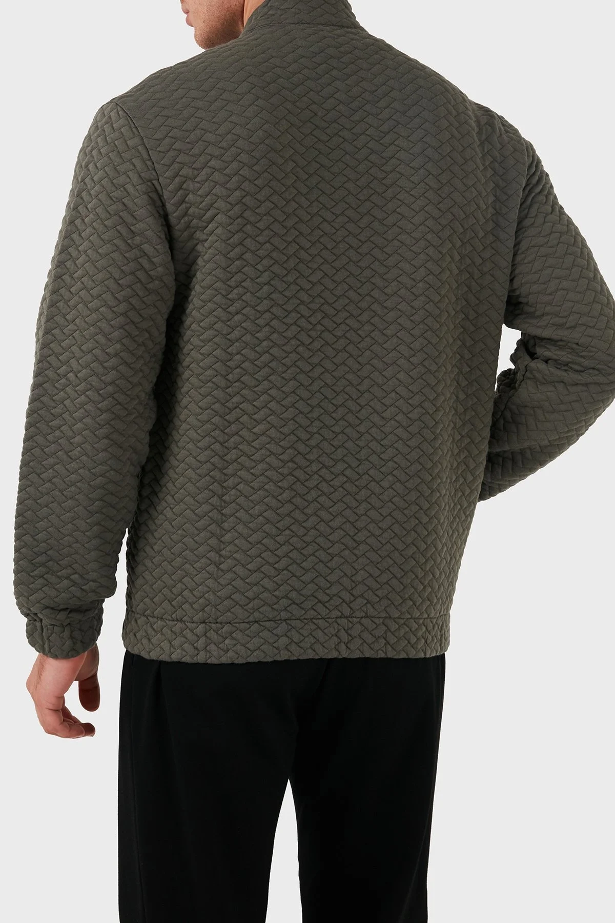 Emporio Armani Pamuk Karışımlı Regular Fit Dik Yaka Erkek Mont 6D1B7U 1J8IZ 0418 HAKİ - 3