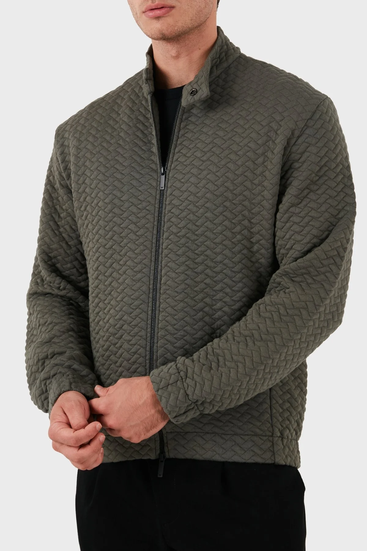 Emporio Armani Pamuk Karışımlı Regular Fit Dik Yaka Erkek Mont 6D1B7U 1J8IZ 0418 HAKİ - 5