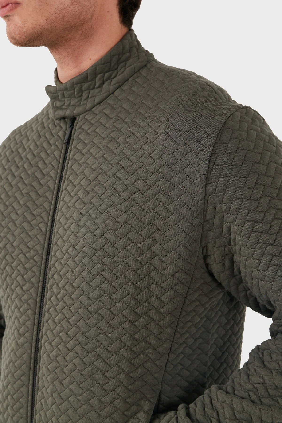 Emporio Armani Pamuk Karışımlı Regular Fit Dik Yaka Erkek Mont 6D1B7U 1J8IZ 0418 HAKİ - 7