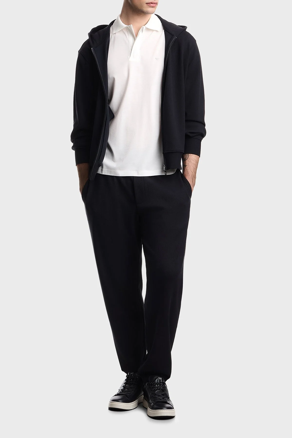 Emporio Armani Pamuk Karışımlı Regular Fit Düğmeli Erkek Polo EM005492 AF24839 U0003 BEYAZ - 2