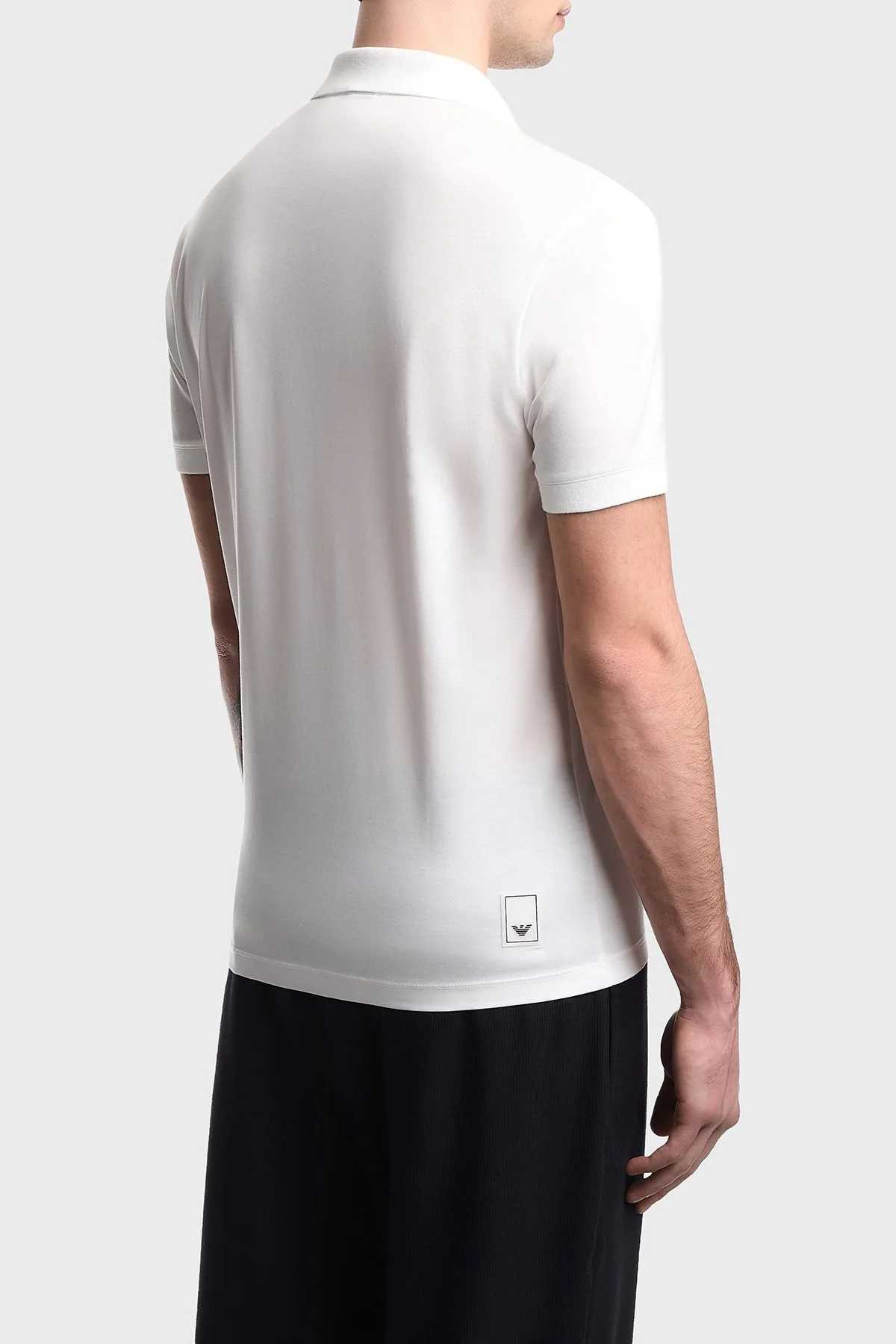 Emporio Armani Pamuk Karışımlı Regular Fit Düğmeli Erkek Polo EM005492 AF24839 U0003 BEYAZ - 3