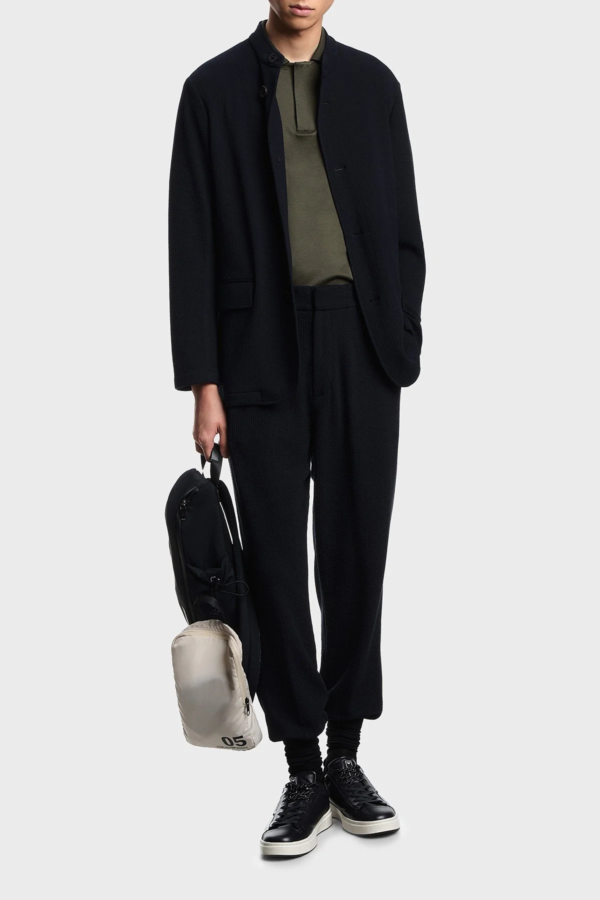 Emporio Armani Pamuk Karışımlı Regular Fit Düğmeli Erkek Polo EM005492 AF24839 U8121 HAKİ - 1