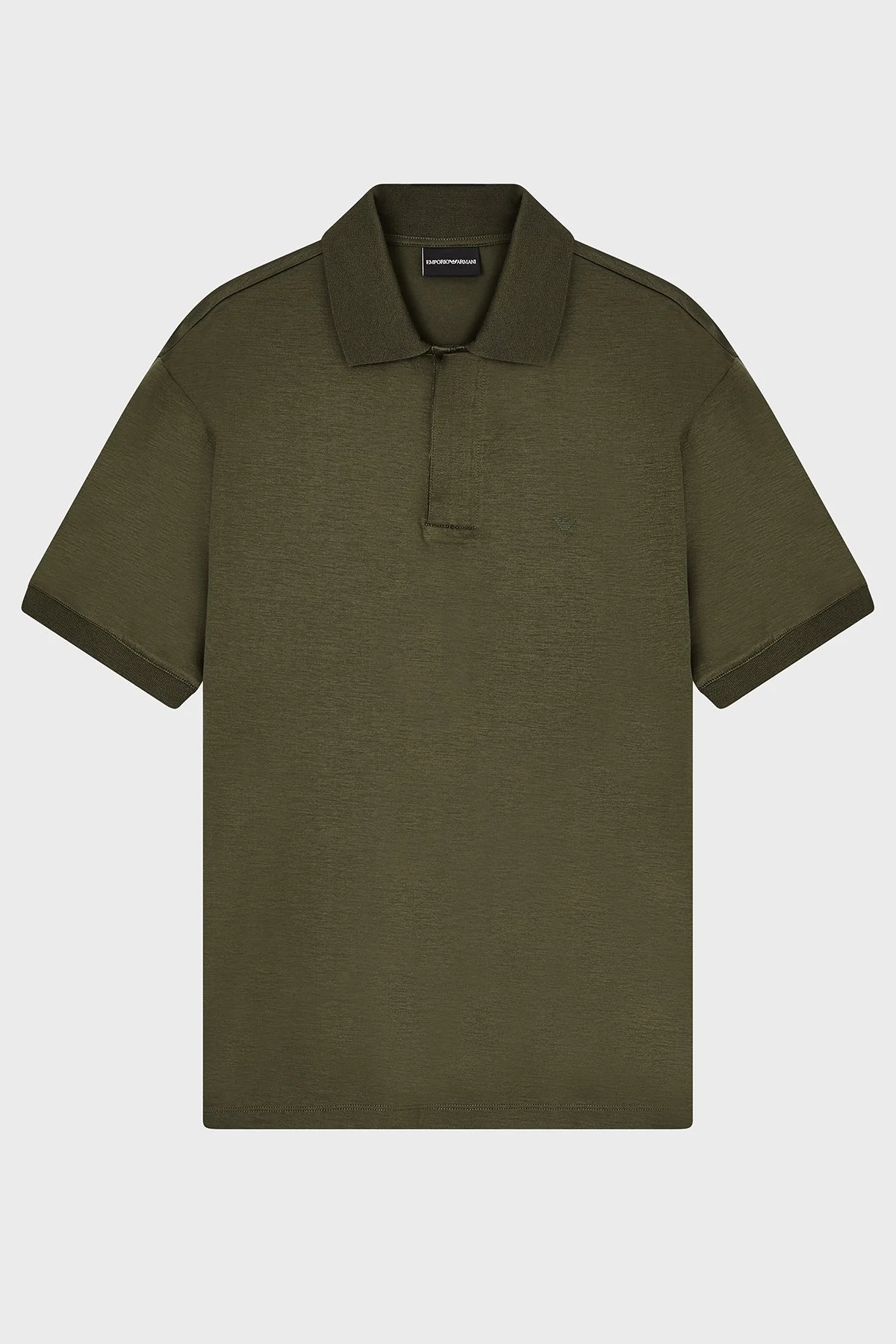 Emporio Armani Pamuk Karışımlı Regular Fit Düğmeli Erkek Polo EM005492 AF24839 U8121 HAKİ - 2