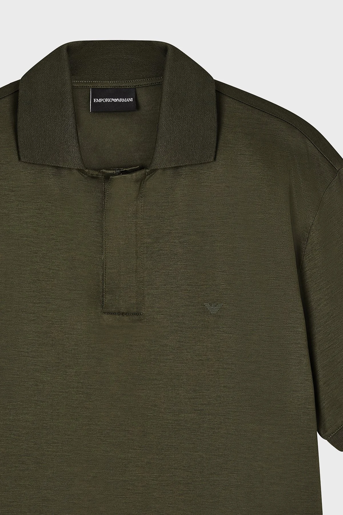 Emporio Armani Pamuk Karışımlı Regular Fit Düğmeli Erkek Polo EM005492 AF24839 U8121 HAKİ - 4