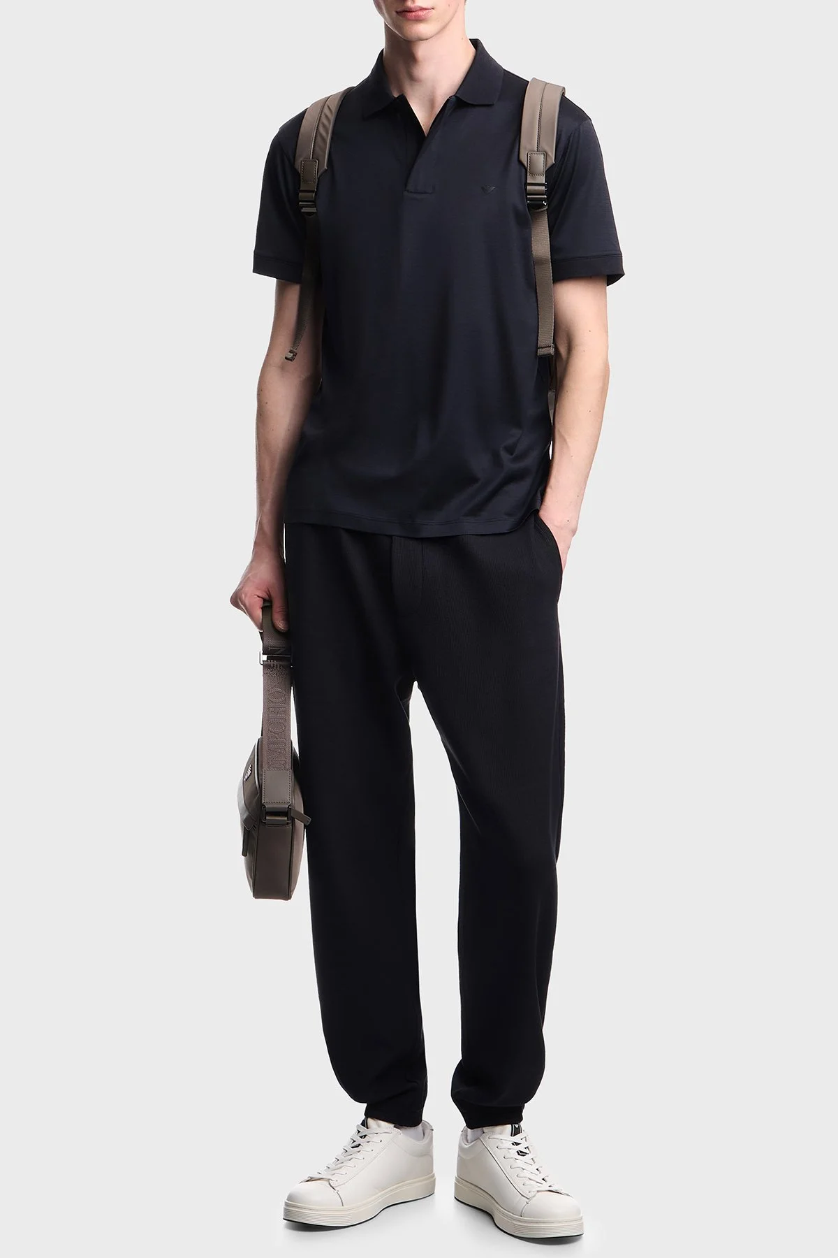 Emporio Armani Pamuk Karışımlı Regular Fit Düğmeli Erkek Polo EM005492 AF24839 UB118 LACİVERT - 2