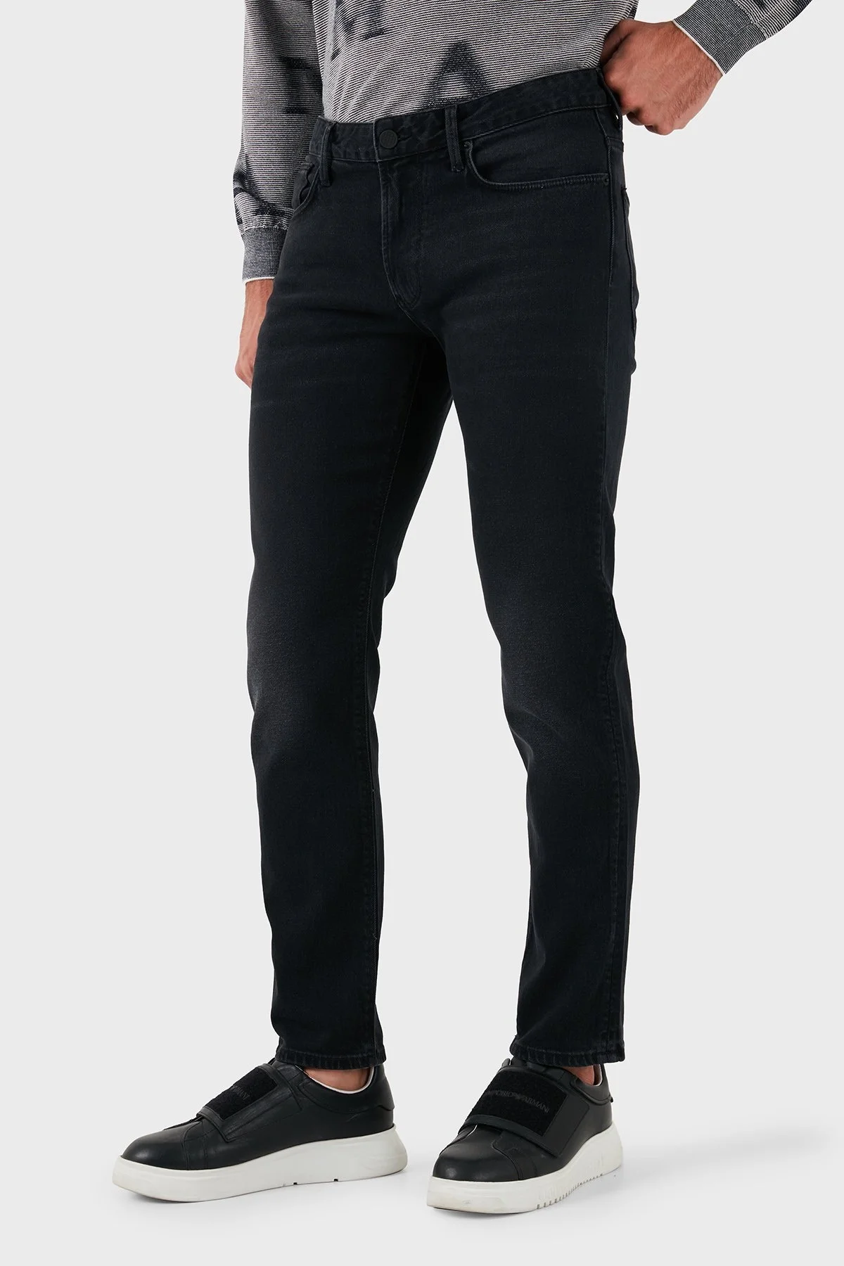 Emporio Armani Pamuk Karışımlı Regular Fit Düz Paça Jeans Erkek Kot Pantolon 6D1J06 1D96Z 0006 SİYAH - 4