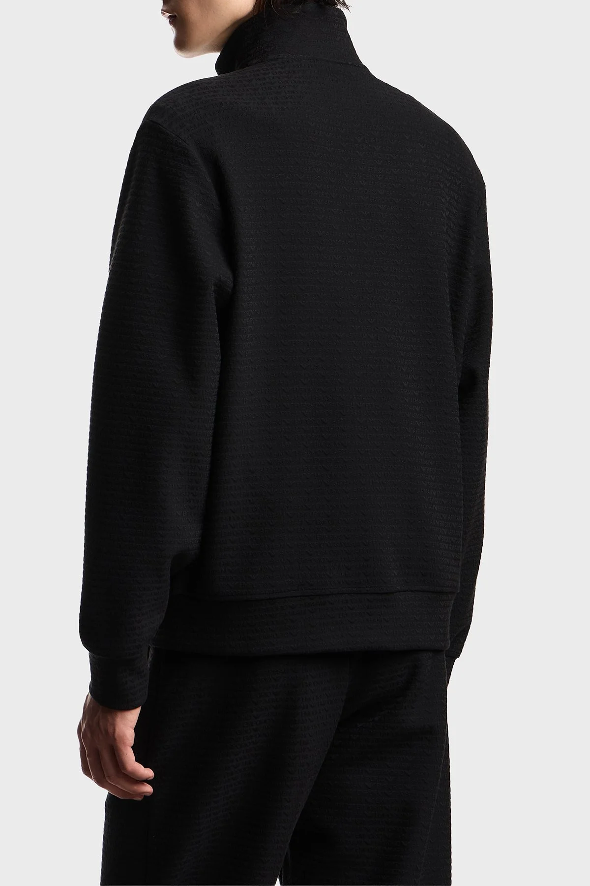 Emporio Armani Pamuk Karışımlı Regular Fit Fermuarlı Dik Yaka Erkek Sweat EM004534 AF13700 FC293 SİYAH - 3