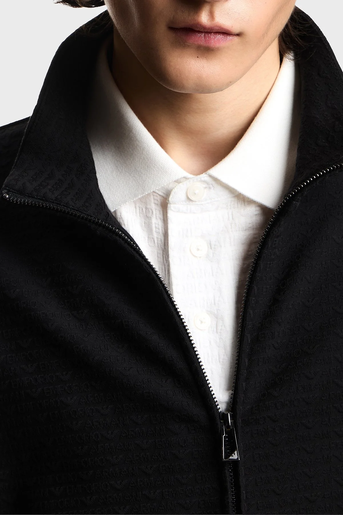 Emporio Armani Pamuk Karışımlı Regular Fit Fermuarlı Dik Yaka Erkek Sweat EM004534 AF13700 FC293 SİYAH - 4