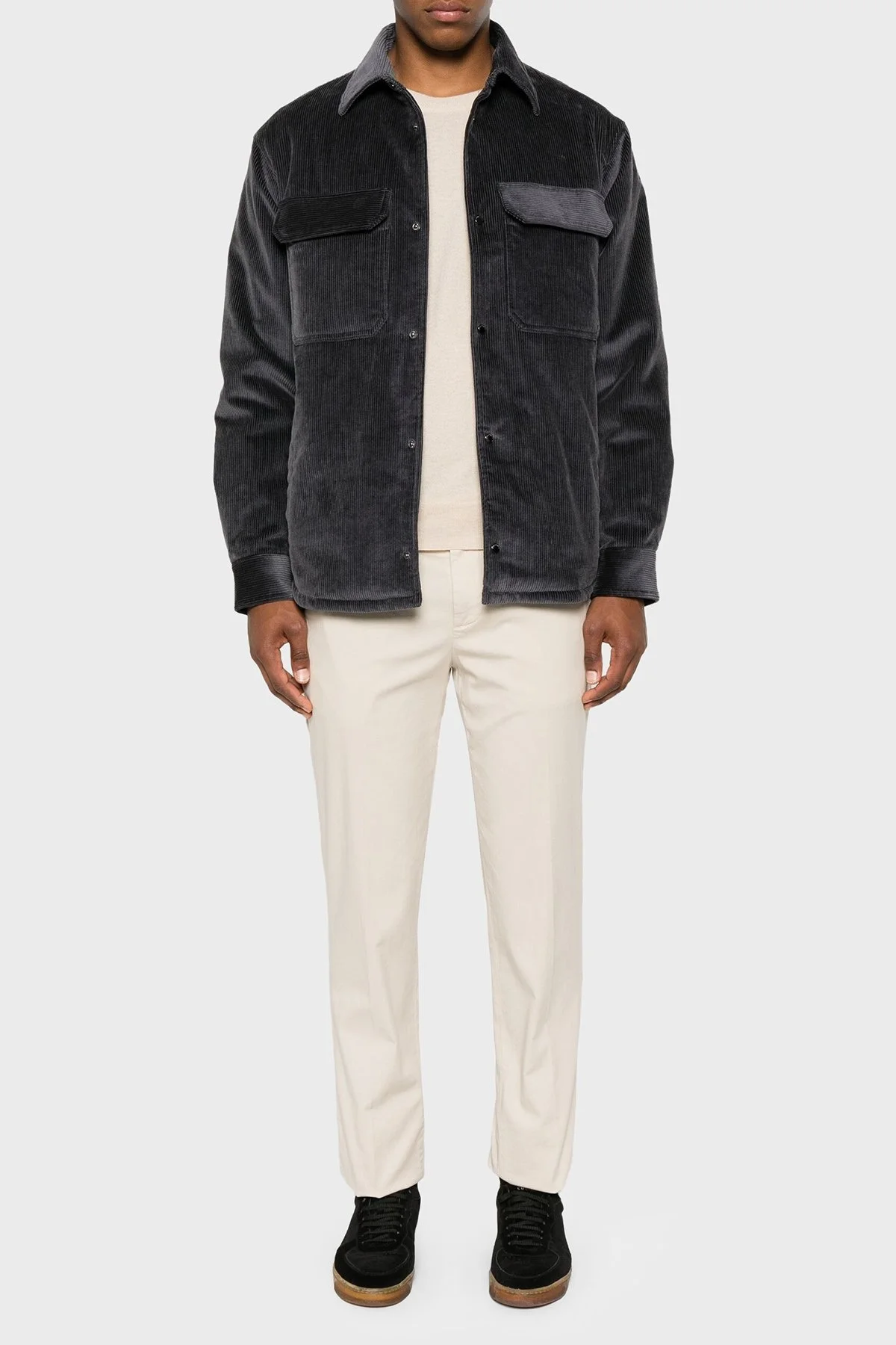 Emporio Armani Pamuk Karışımlı Regular Fit Kadife Erkek Ceket 6D1CN0 1NUCZ 0842 ANTRASİT - 2