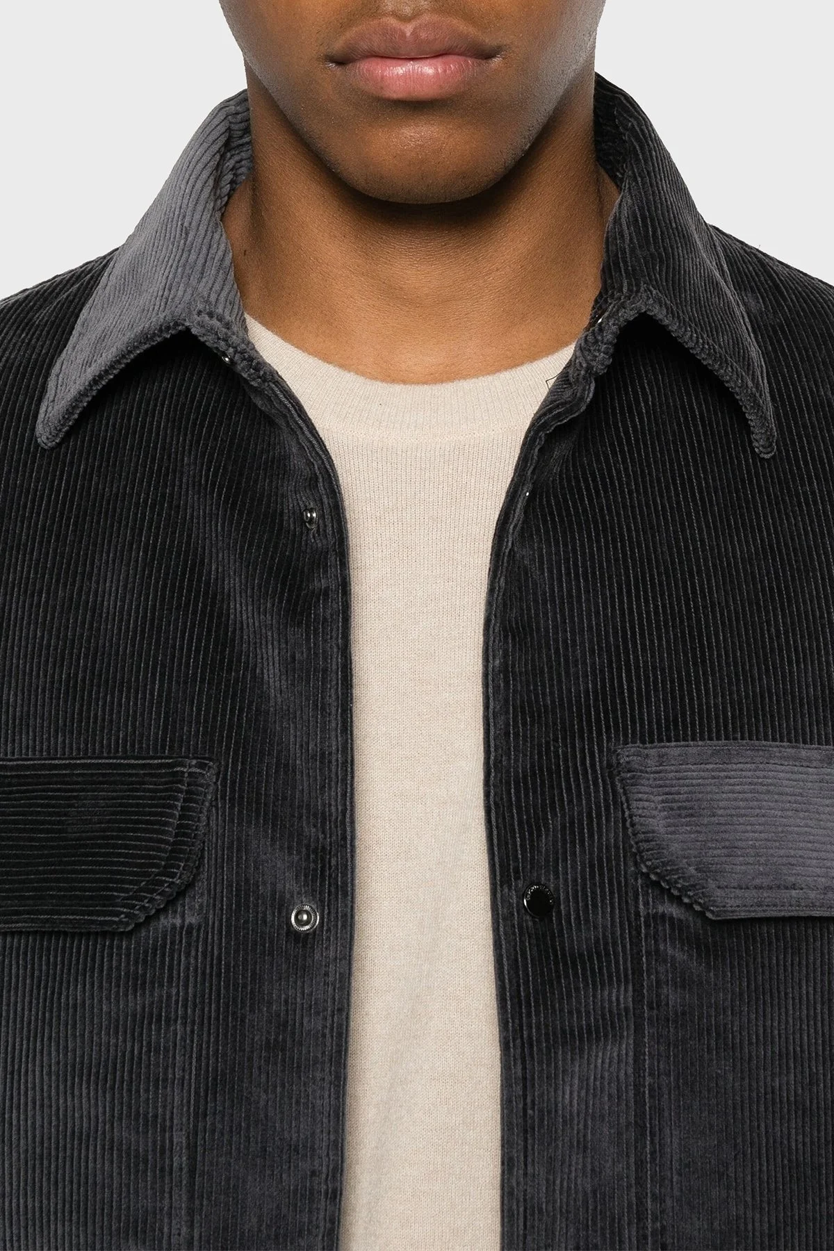 Emporio Armani Pamuk Karışımlı Regular Fit Kadife Erkek Ceket 6D1CN0 1NUCZ 0842 ANTRASİT - 4