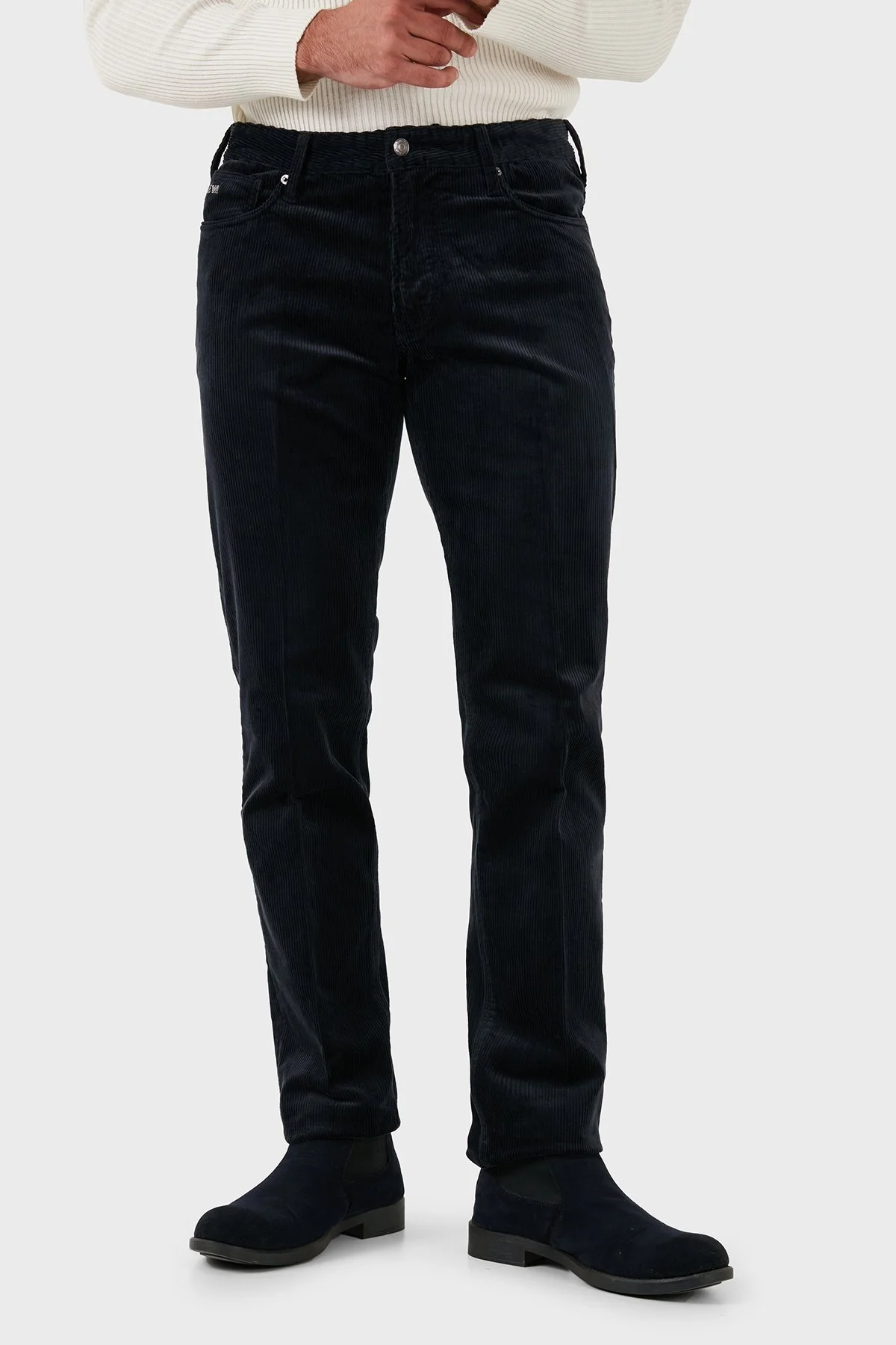 Emporio Armani Pamuk Karışımlı Regular Fit Kadife Erkek Pantolon 6D1J06 1NUCZ 0920 LACİVERT - 4