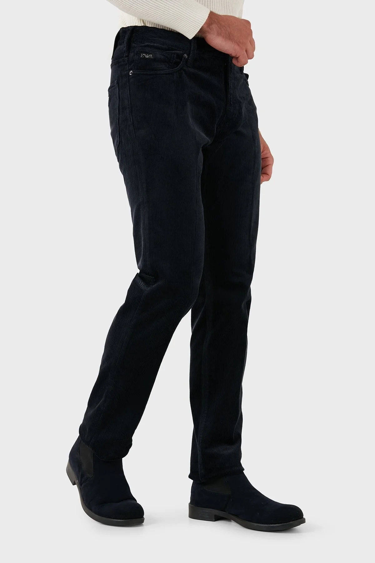 Emporio Armani Pamuk Karışımlı Regular Fit Kadife Erkek Pantolon 6D1J06 1NUCZ 0920 LACİVERT - 6