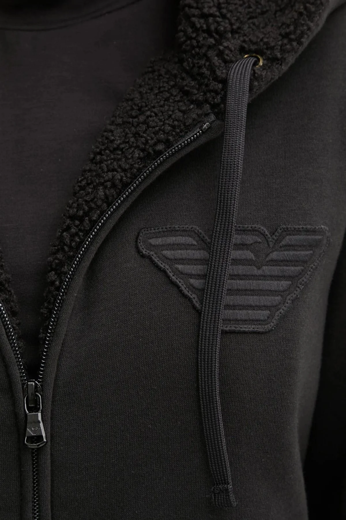 Emporio Armani Pamuk Karışımlı Regular Fit Kapüşonlu Fermuarlı Bayan Sweat 1646104 F2560 0020 SİYAH - 10