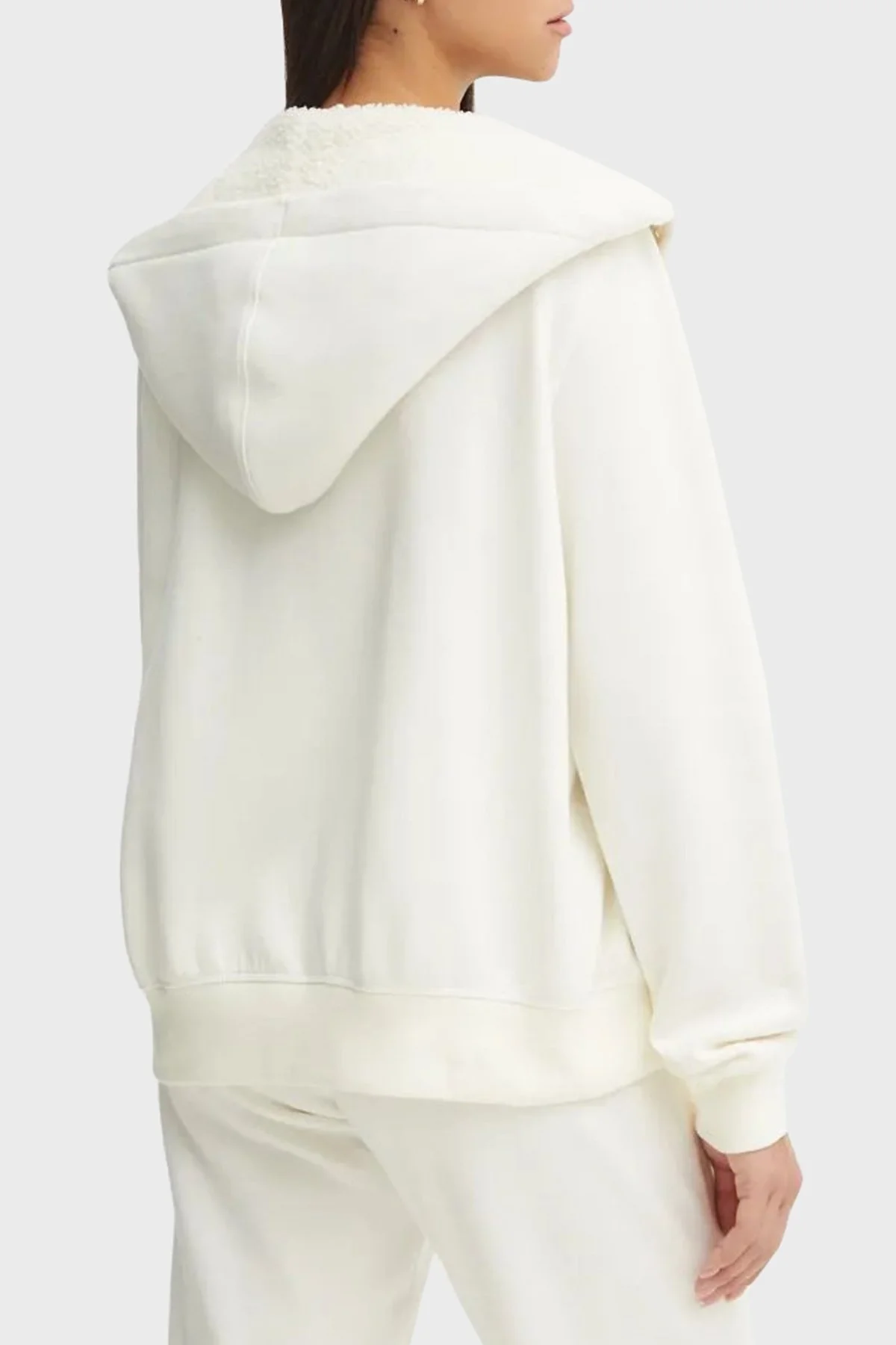 Emporio Armani Pamuk Karışımlı Regular Fit Kapüşonlu Fermuarlı Bayan Sweat 1646104 F2569 2810 EKRU - 2