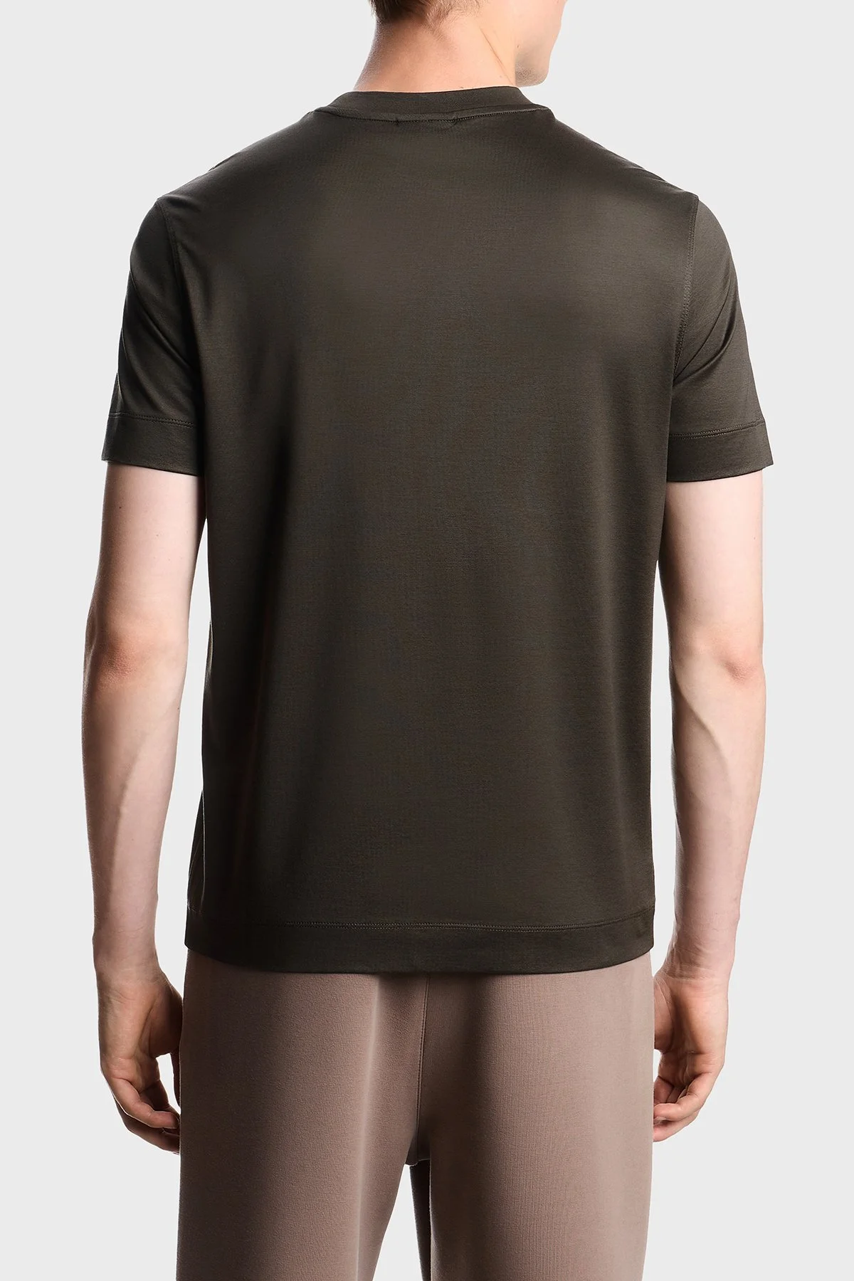 Emporio Armani Pamuk Karışımlı Regular Fit Logolu Bisiklet Yaka Erkek T Shirt EM002963 AF10761 U8120 HAKİ - 3