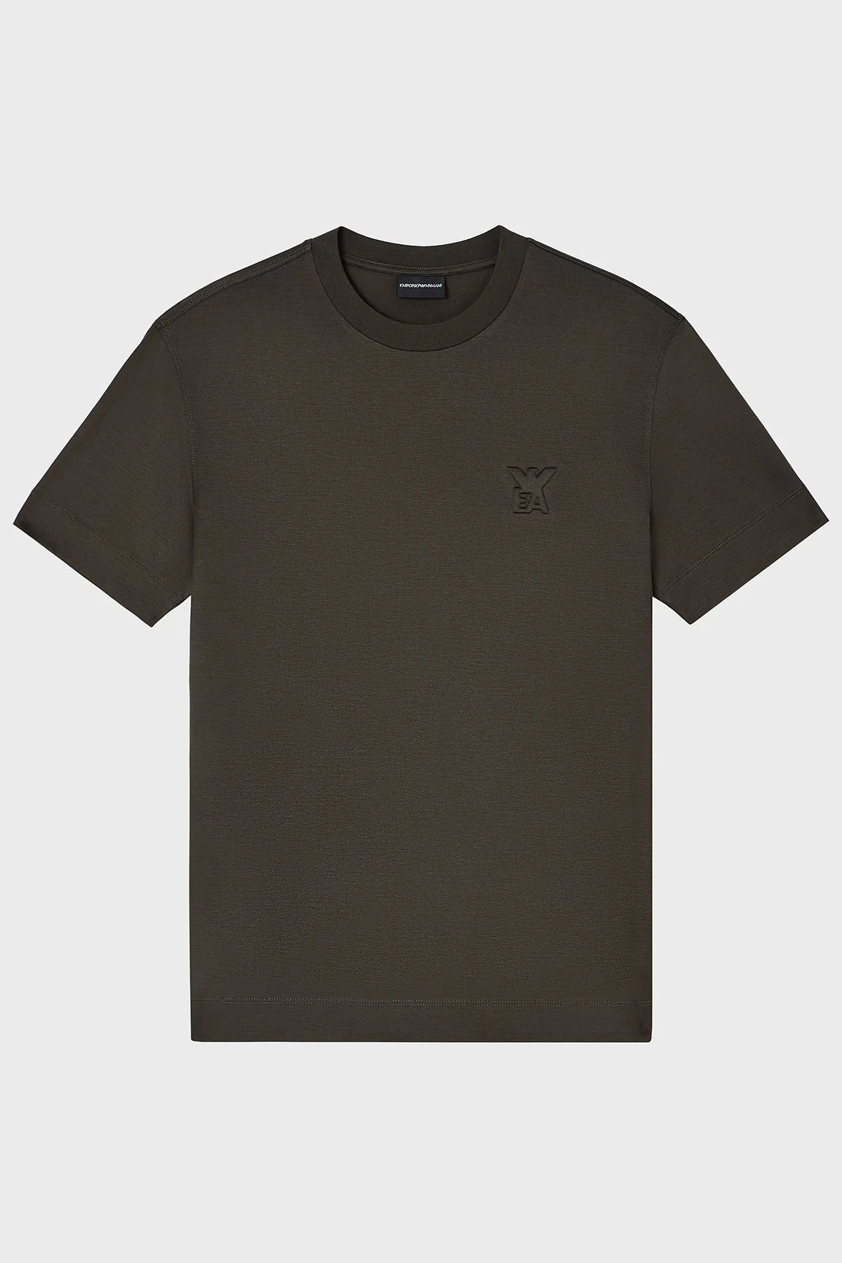 Emporio Armani Pamuk Karışımlı Regular Fit Logolu Bisiklet Yaka Erkek T Shirt EM002963 AF10761 U8120 HAKİ - 5