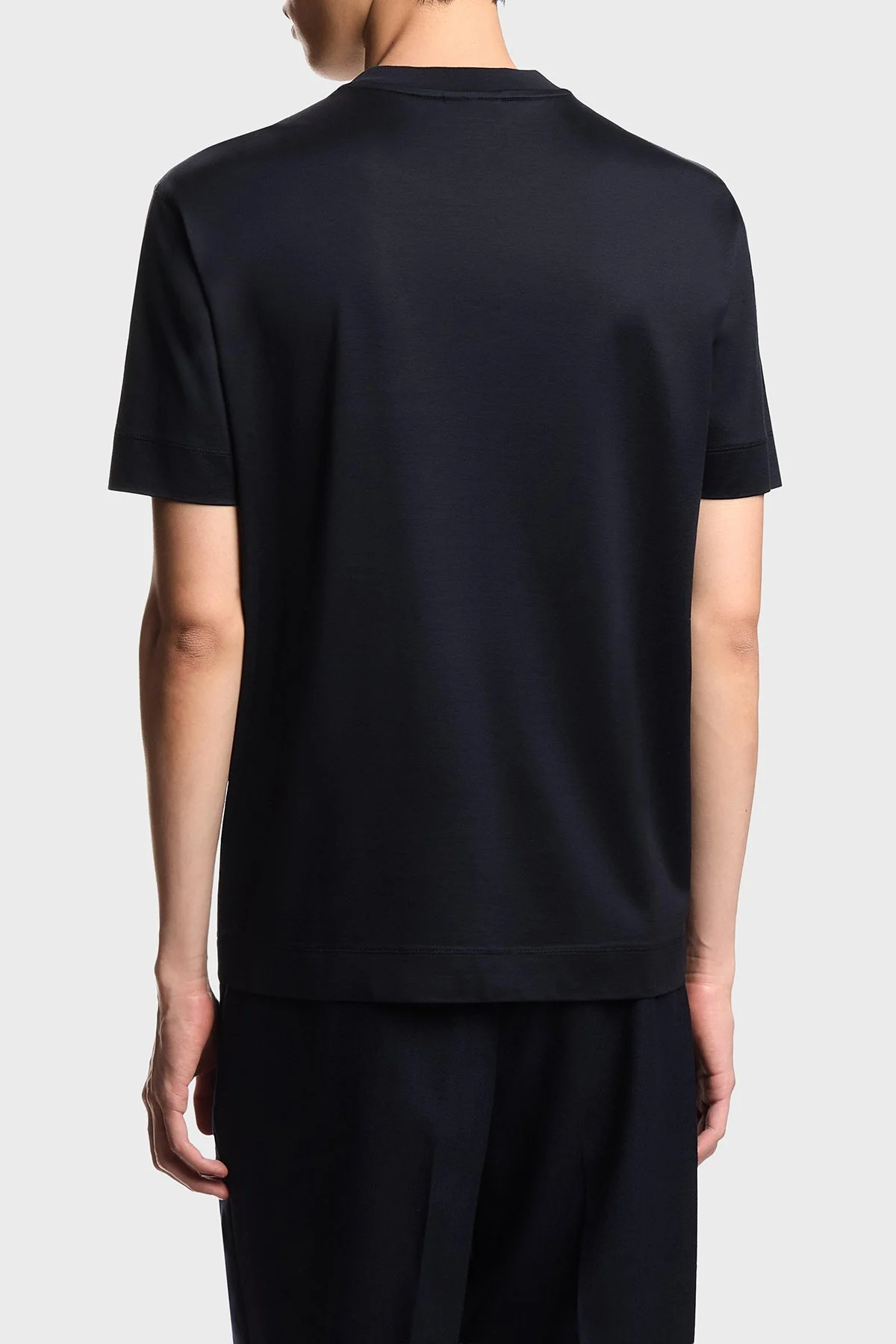 Emporio Armani Pamuk Karışımlı Regular Fit Logolu Bisiklet Yaka Erkek T Shirt EM002963 AF10761 UB118 LACİVERT - 3
