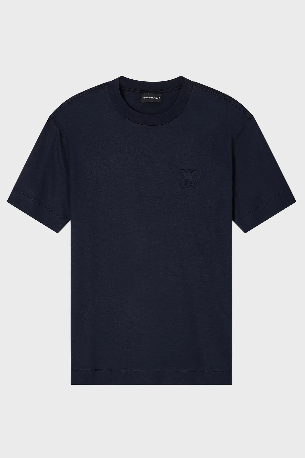 Emporio Armani Pamuk Karışımlı Regular Fit Logolu Bisiklet Yaka Erkek T Shirt EM002963 AF10761 UB118 LACİVERT - 5