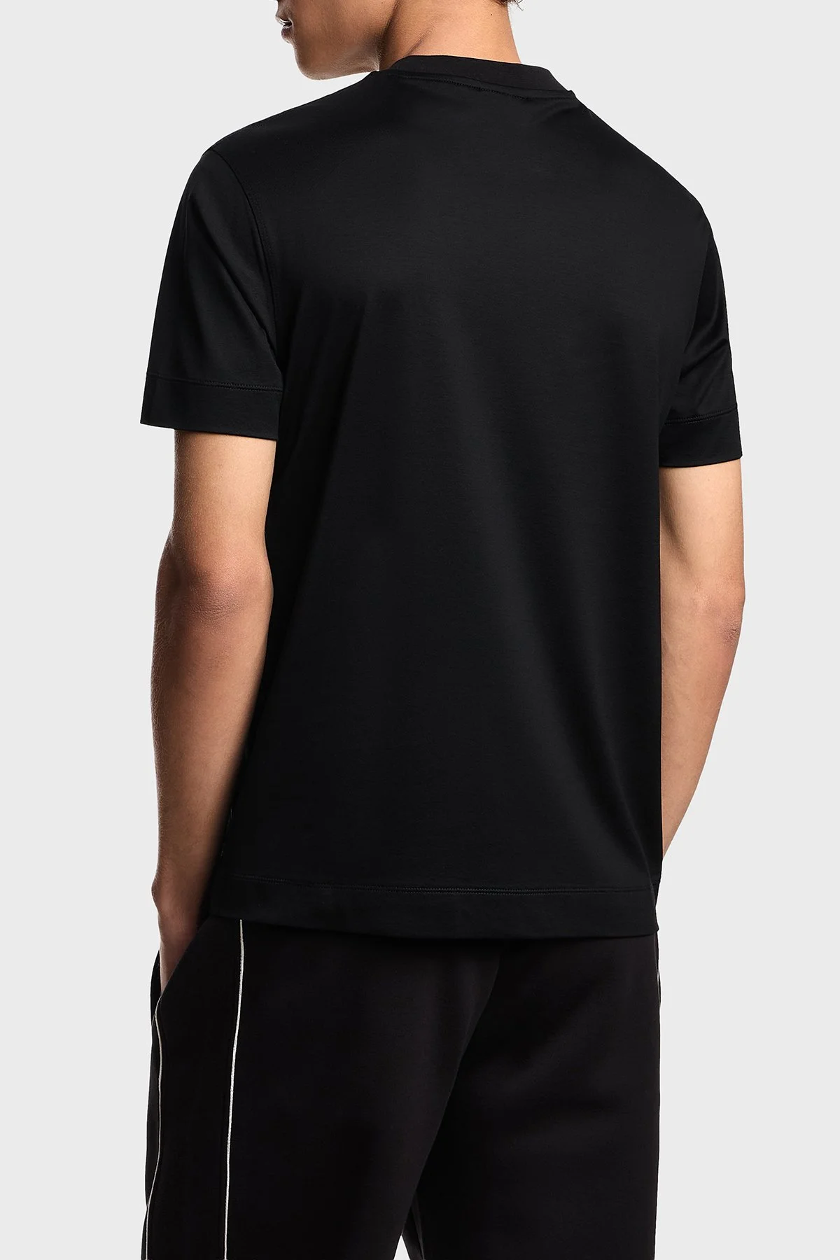 Emporio Armani Pamuk Karışımlı Regular Fit Logolu Bisiklet Yaka Erkek T Shirt EM002963 AF10761 UC001 SİYAH - 3