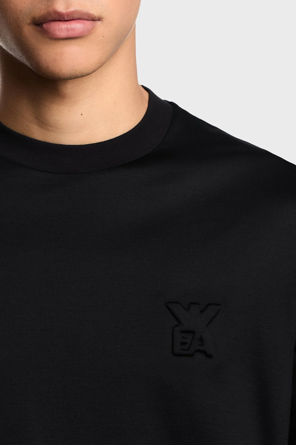 Emporio Armani Pamuk Karışımlı Regular Fit Logolu Bisiklet Yaka Erkek T Shirt EM002963 AF10761 UC001 SİYAH - 4