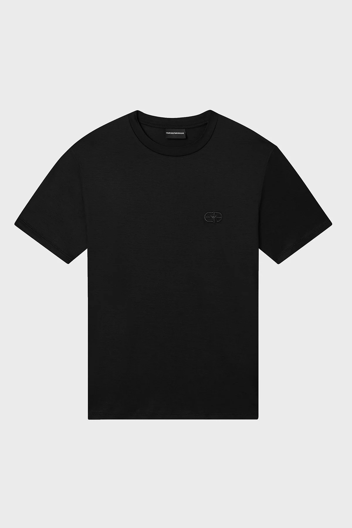 Emporio Armani Pamuk Karışımlı Regular Fit Logolu Bisiklet Yaka Erkek T Shirt EM004585 AF10017 UC001 SİYAH - 5
