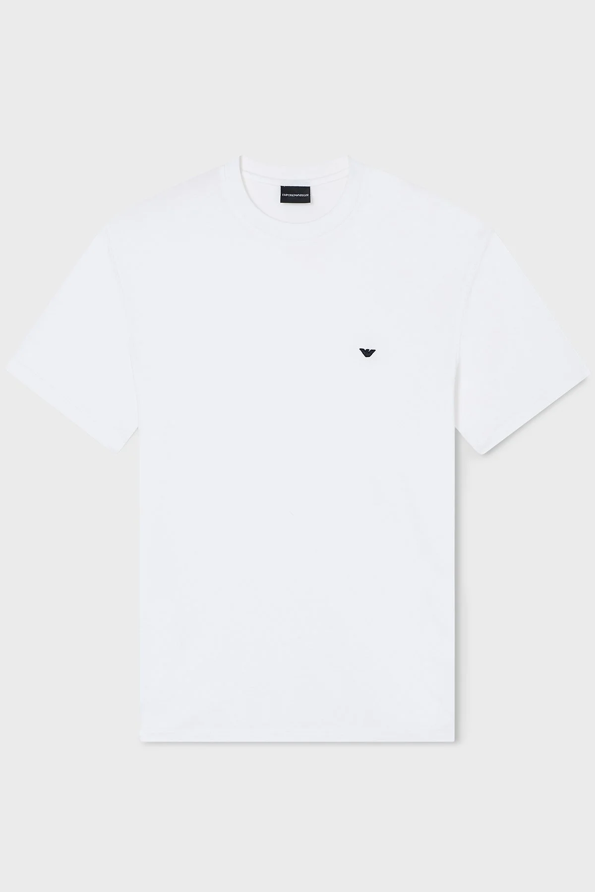 Emporio Armani Pamuk Karışımlı Regular Fit Logolu Bisiklet Yaka Erkek T Shirt EM004592 AF13747 U0003 BEYAZ - 5