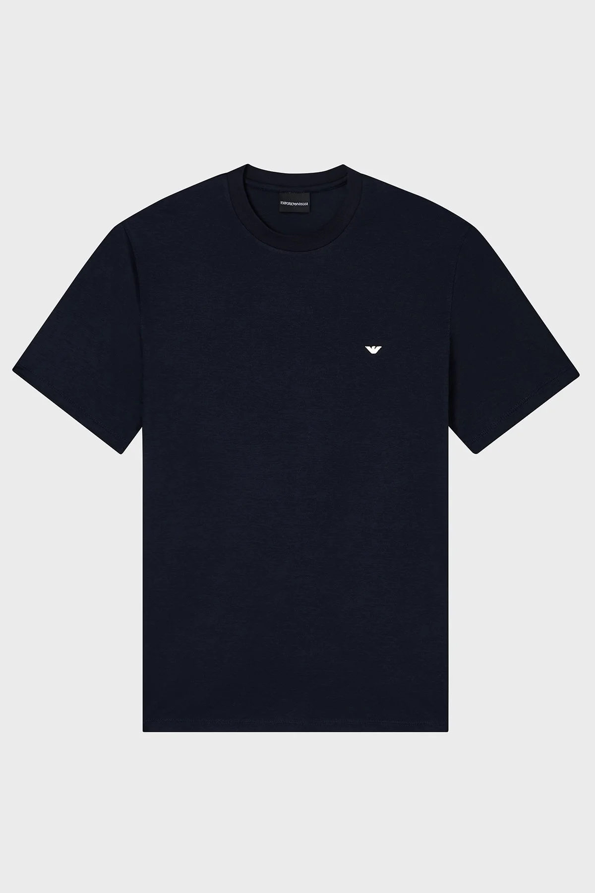 Emporio Armani Pamuk Karışımlı Regular Fit Logolu Bisiklet Yaka Erkek T Shirt EM004592 AF13747 UB118 LACİVERT - 5