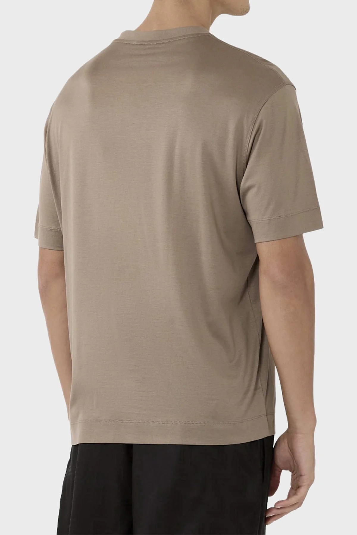 Emporio Armani Pamuk Karışımlı Regular Fit Logolu Cep Detaylı Erkek T Shirt EM002978 AF10761 U6189 KAHVE - 2