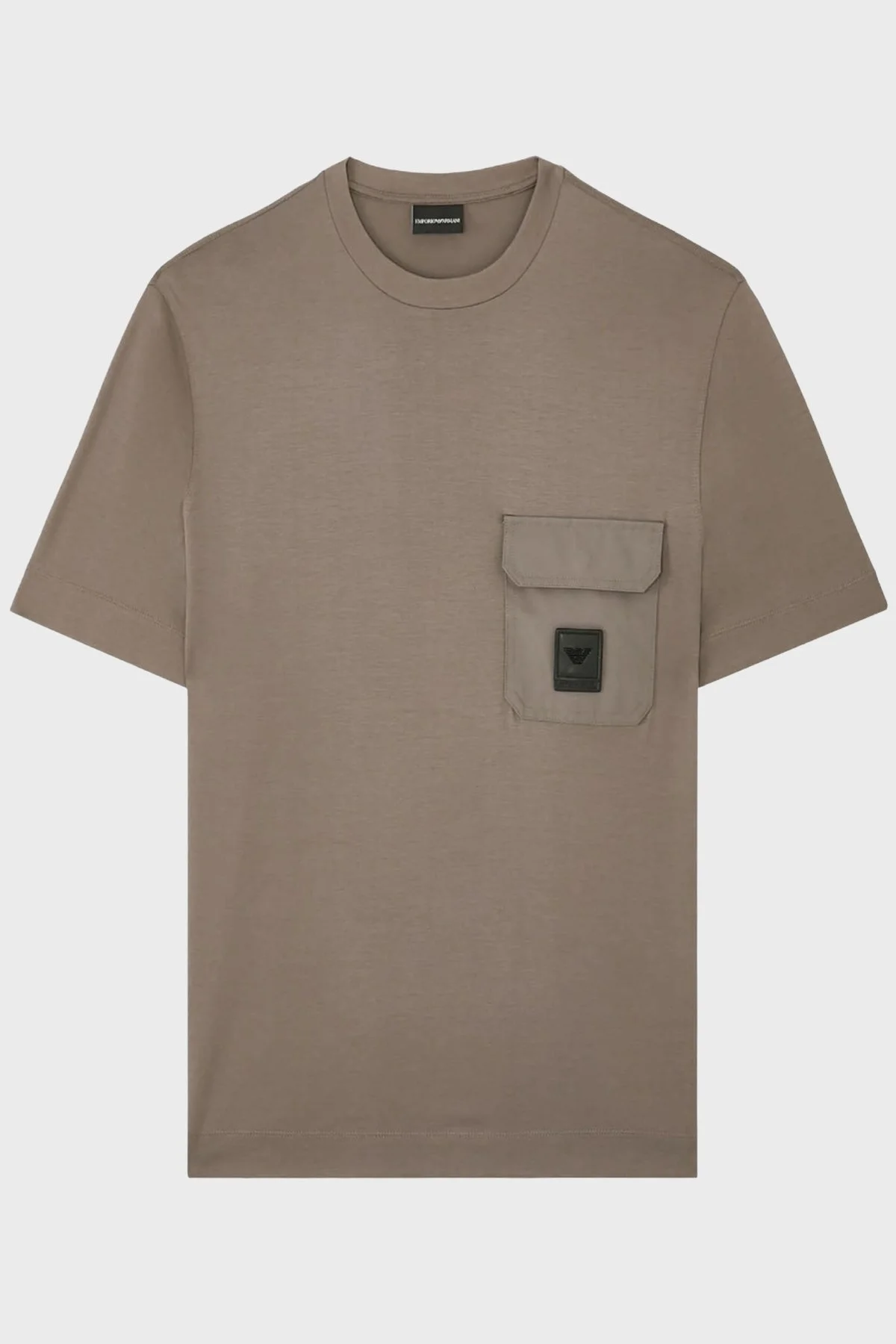 Emporio Armani Pamuk Karışımlı Regular Fit Logolu Cep Detaylı Erkek T Shirt EM002978 AF10761 U6189 KAHVE - 4