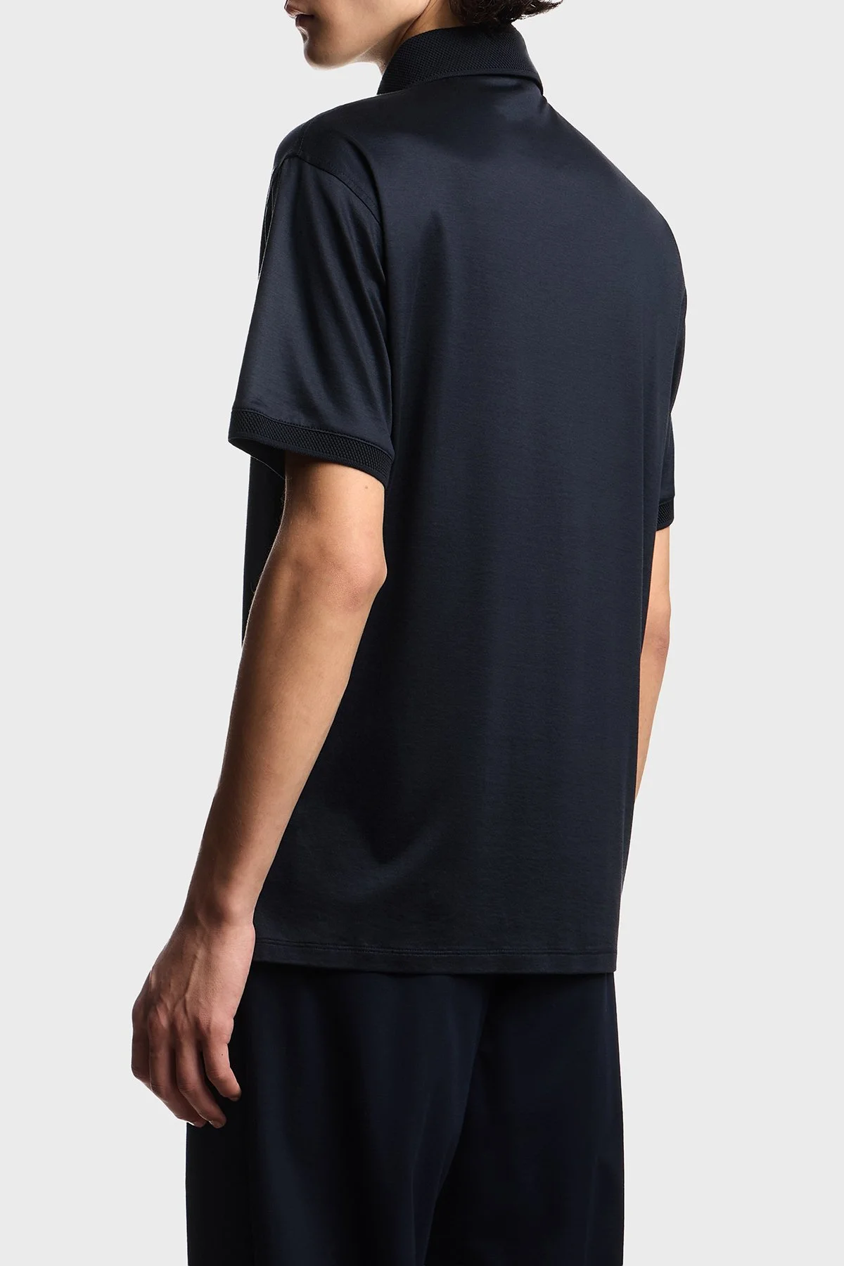 Emporio Armani Pamuk Karışımlı Regular Fit Logolu Düğmeli Erkek Polo EM004588 AF10017 UB118 LACİVERT - 3