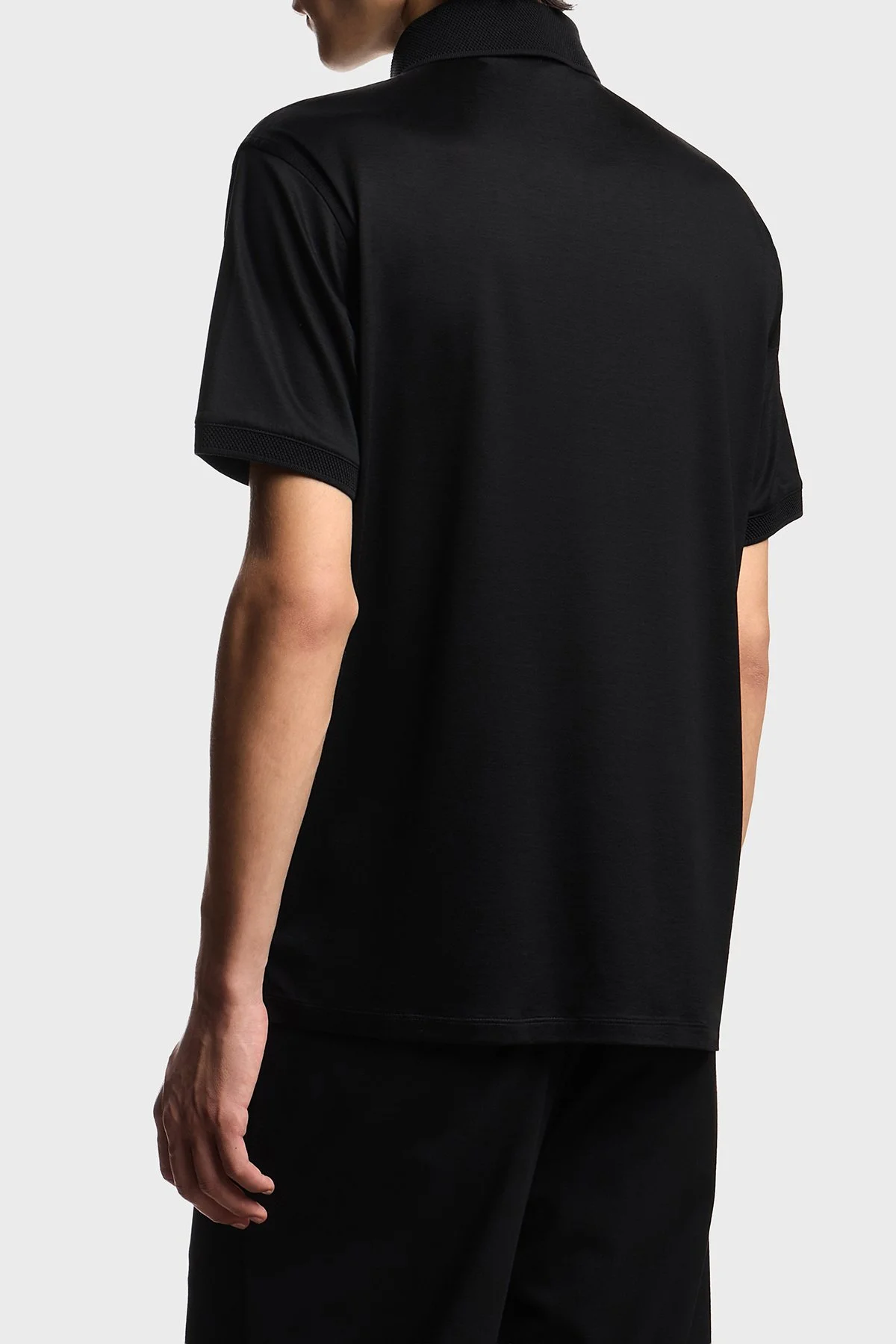 Emporio Armani Pamuk Karışımlı Regular Fit Logolu Düğmeli Erkek Polo EM004588 AF10017 UC001 SİYAH - 3