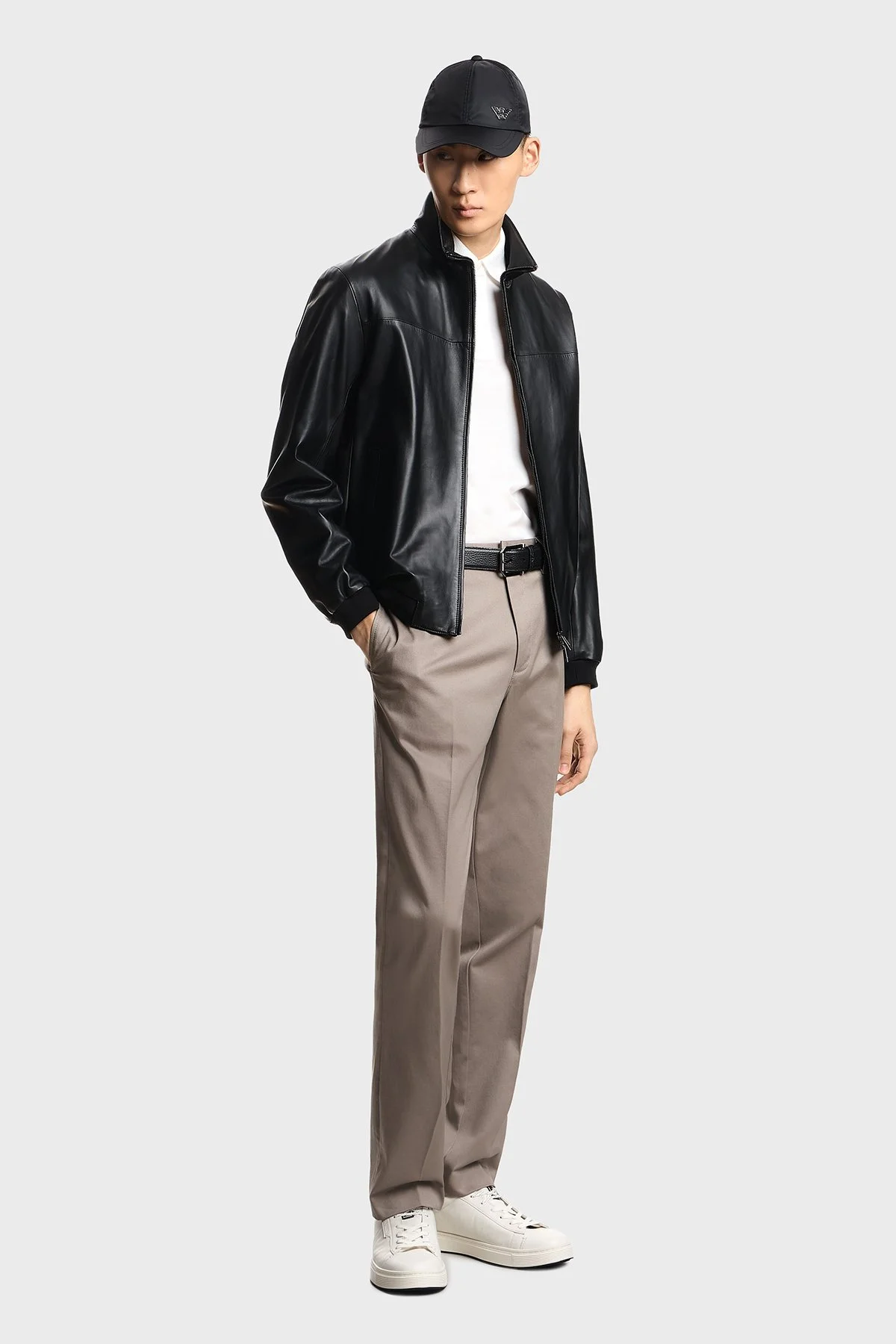 Emporio Armani Pamuk Karışımlı Regular Fit Logolu Kısa Kollu Düğmeli Erkek Polo EM004588 AF10017 U0003 BEYAZ - 2