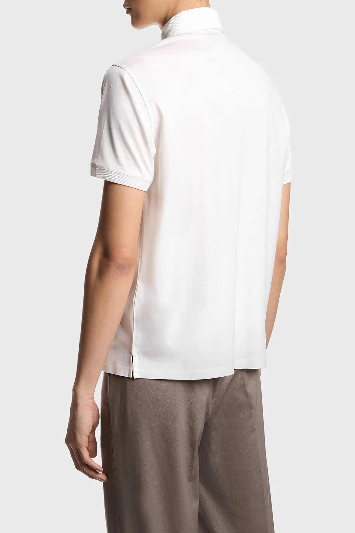 Emporio Armani Pamuk Karışımlı Regular Fit Logolu Kısa Kollu Düğmeli Erkek Polo EM004588 AF10017 U0003 BEYAZ - 3