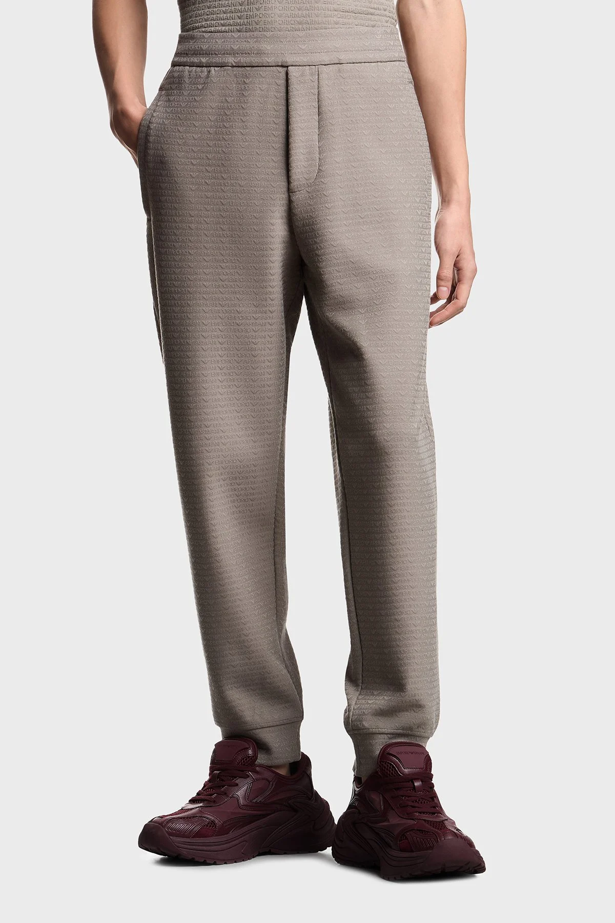 Emporio Armani Pamuk Karışımlı Regular Fit Logolu Normal Bel Erkek Pantolon EM004535 AF13700 F8219 GRİ - 1
