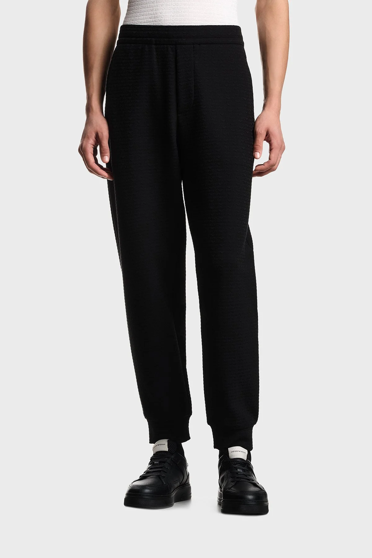 Emporio Armani Pamuk Karışımlı Regular Fit Logolu Yüksek Bel Erkek Pantolon EM004535 AF13700 FC293 SİYAH - 1