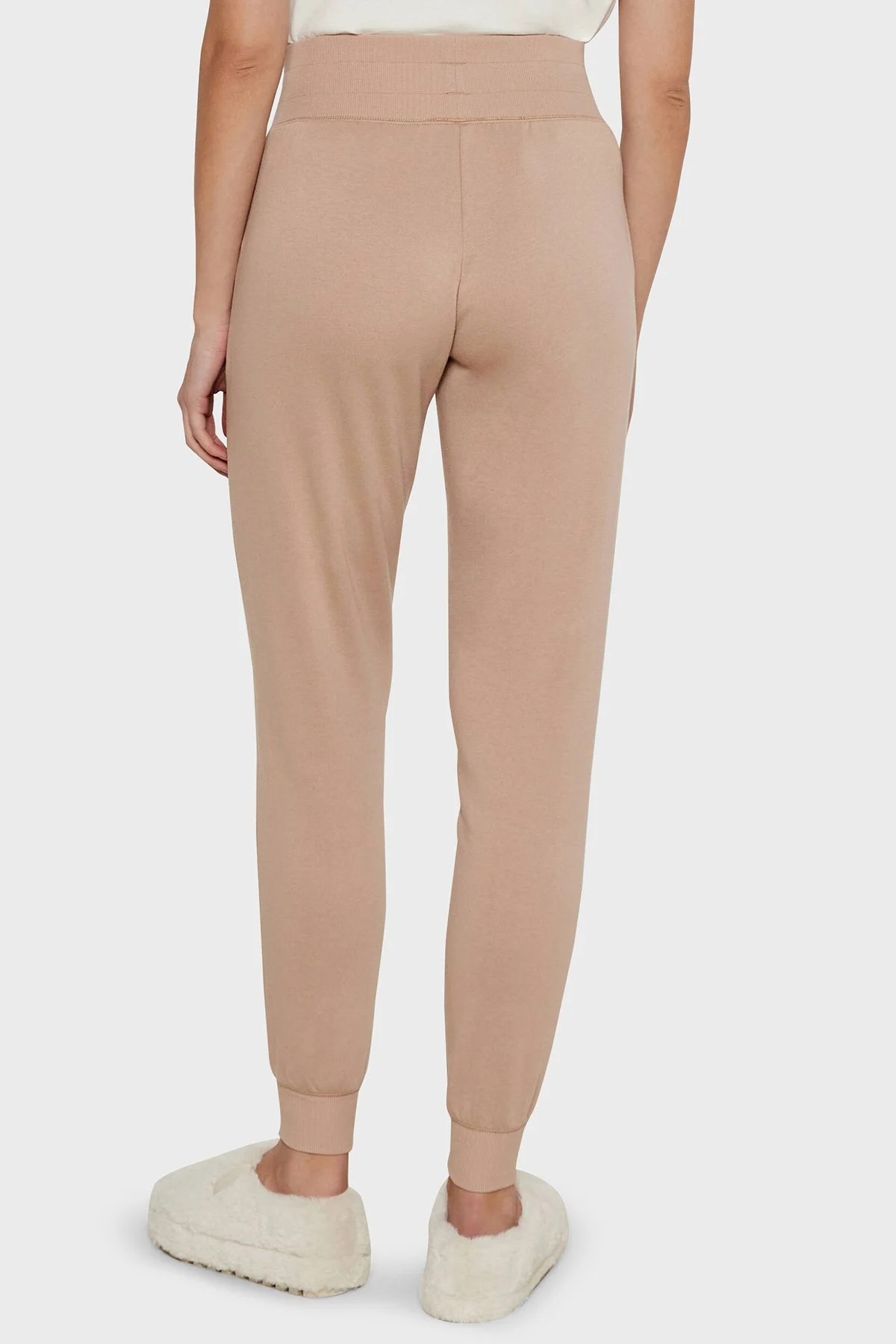 Emporio Armani Pamuk Karışımlı Regular Fit Yüksek Bel Ribanalı Paça Jogger Kadın Pantolon 164908 4F256 16355 BEJ - 2