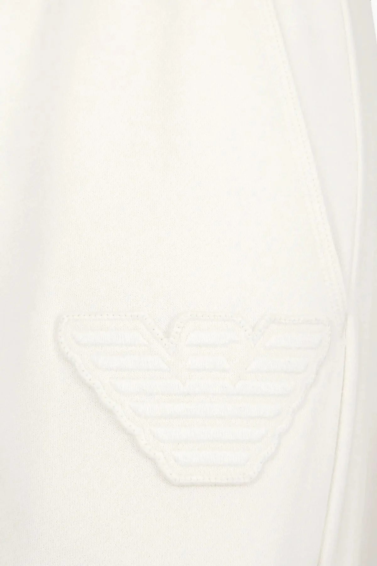 Emporio Armani Pamuk Karışımlı Regular Fit Yüksel Bel Ribanalı Paça Jogger Bayan Pantolon 1649084 F2569 2810 EKRU - 3