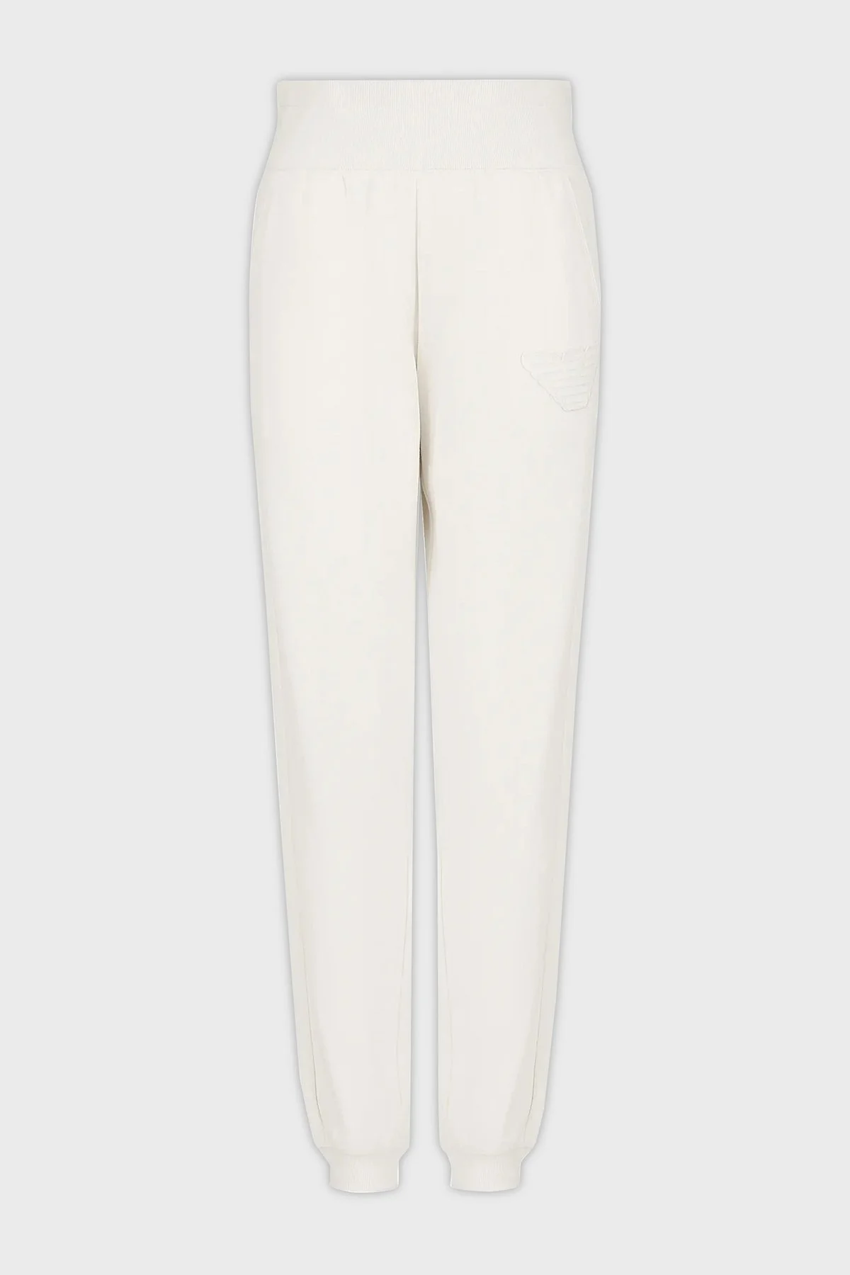 Emporio Armani Pamuk Karışımlı Regular Fit Yüksel Bel Ribanalı Paça Jogger Bayan Pantolon 1649084 F2569 2810 EKRU - 4