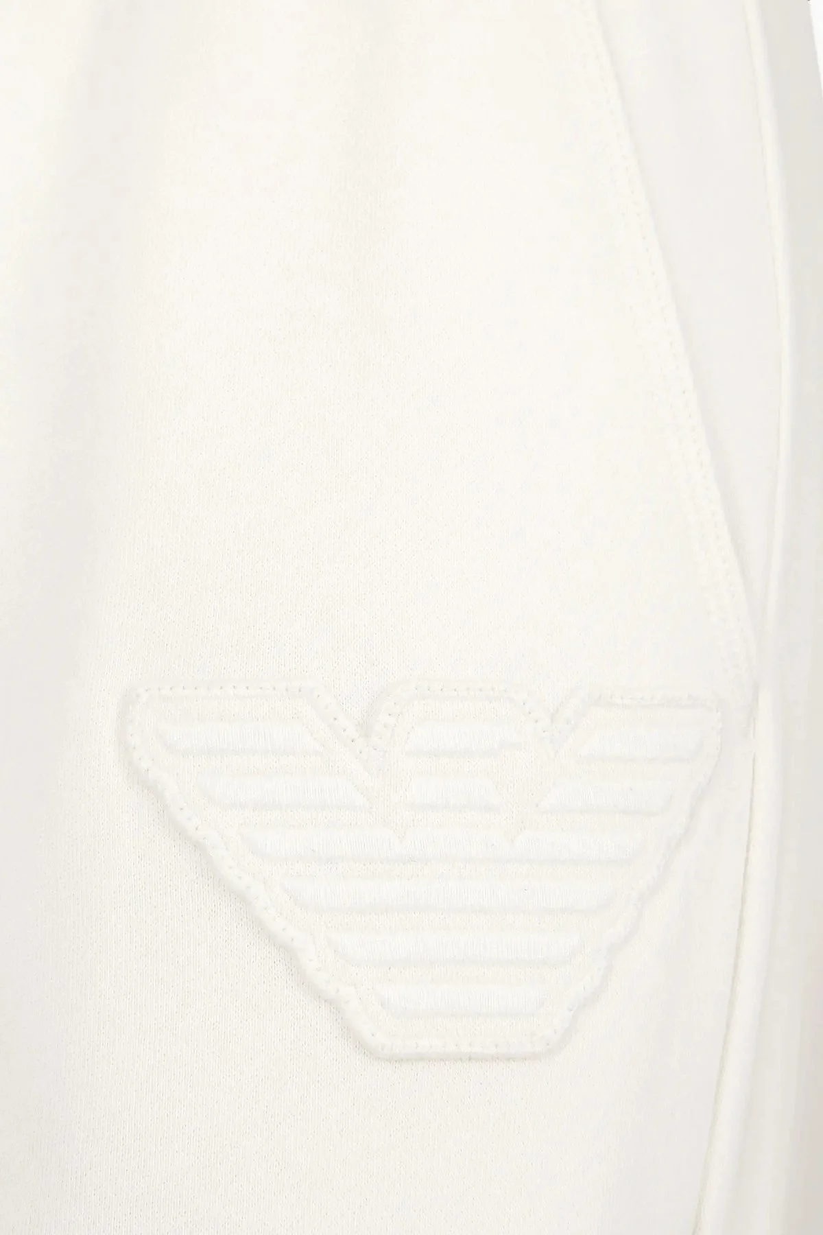 Emporio Armani Pamuk Karışımlı Regular Fit Yüksel Bel Ribanalı Paça Jogger Kadın Pantolon 1649084 F2569 2810 EKRU - 3