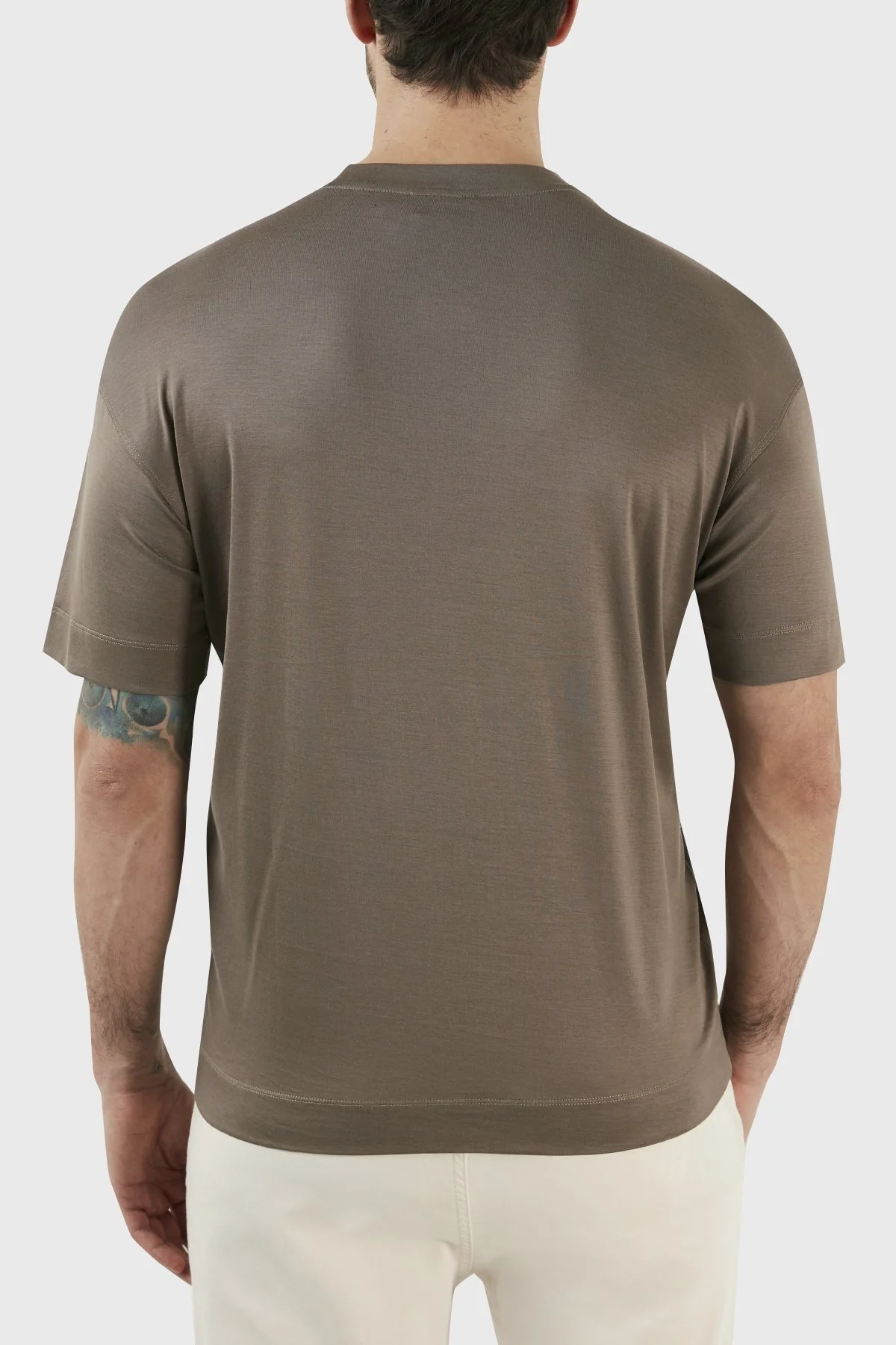 Emporio Armani Pamuk Karışımlı Relaxed Fit Bisiklet Yaka Erkek T Shirt 3R1TU4 1JUVZ 0440 TOPRAK - 5