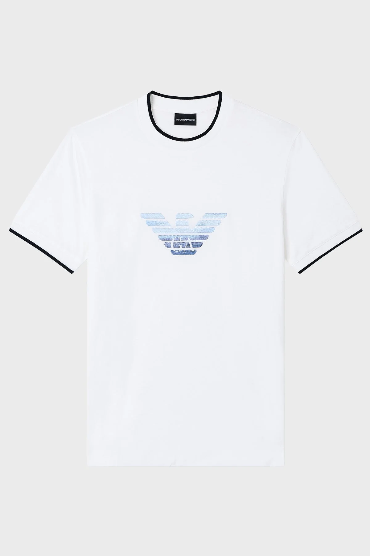Emporio Armani Pamuk Karışımlı Slim Fit Bisiklet Yaka Erkek T Shirt EM005271 AF10017 U0003 BEYAZ - 1
