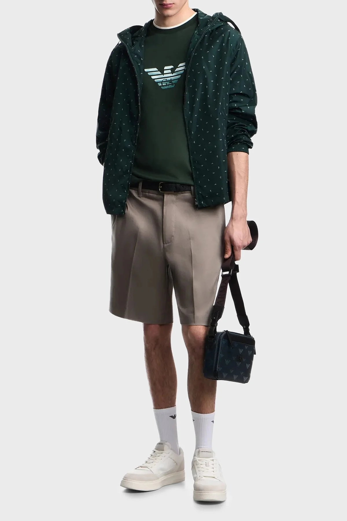 Emporio Armani Pamuk Karışımlı Slim Fit Bisiklet Yaka Erkek T Shirt EM005271 AF10017 U7263 HAKİ - 2